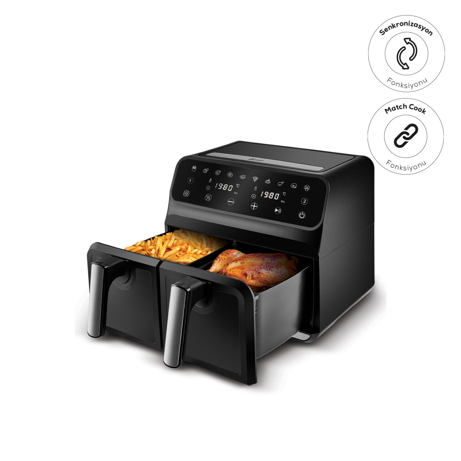 Karaca Multifry Xxxl Litre Dijital Twin Ki Hazneli Airfryer Karaca