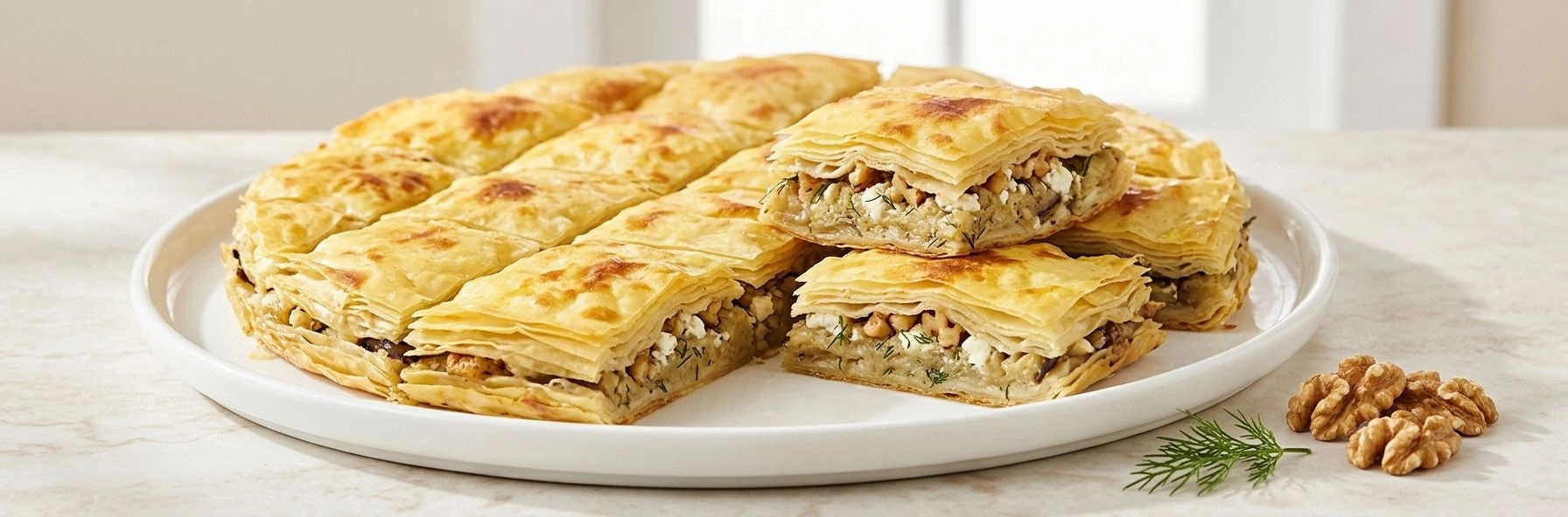 Patlıcanlı Ve Keçi Peynirli Baklava Böreği
