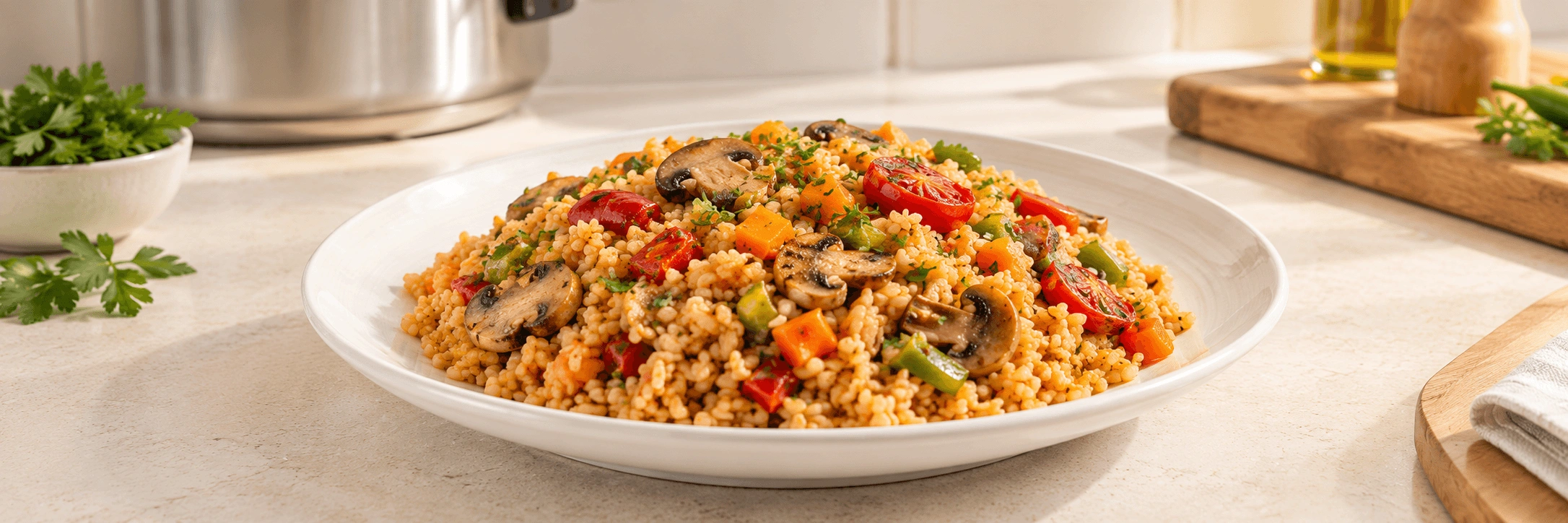 Sebzeli Mantarlı Bulgur Pilavı Tarifi