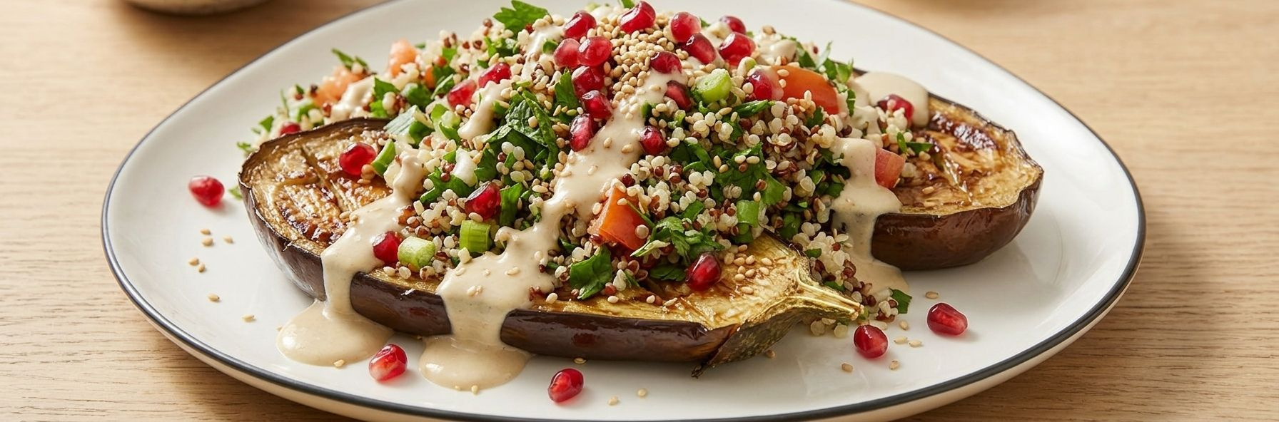 Tahin Soslu Kinoalı Patlıcan