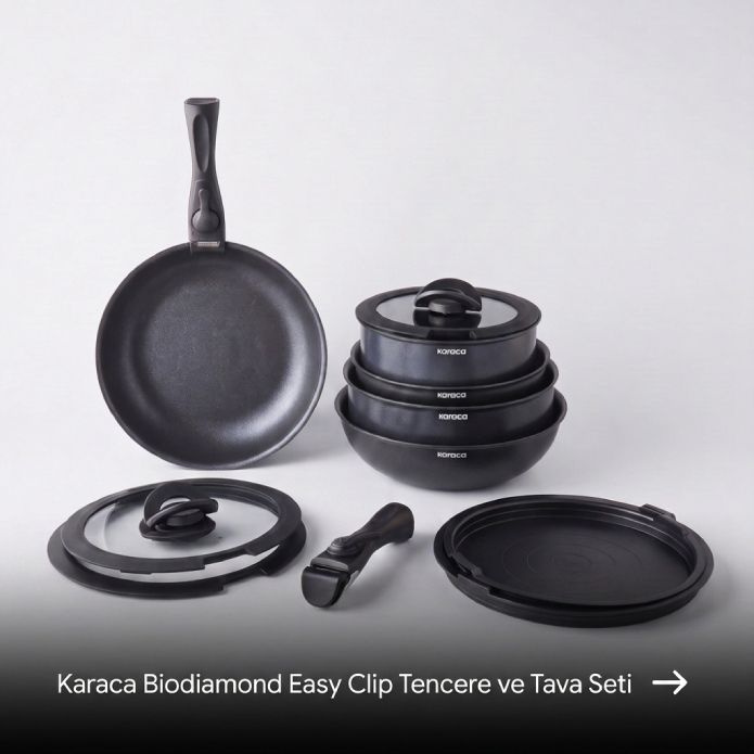 Karaca Biodiamond Easy Clip Çıkarılabilir Saplı 12 Parça Tencere ve Tava Seti.jpg