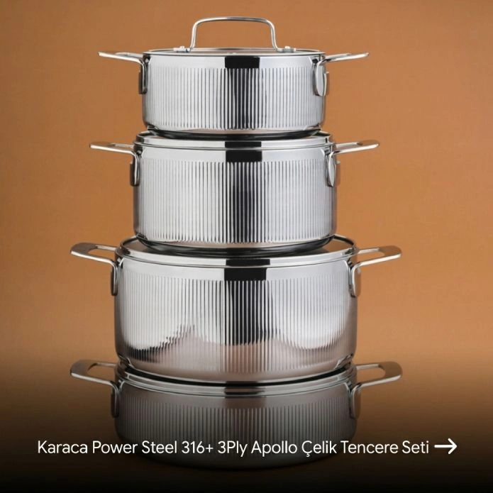 Karaca Power Steel 316+ 3Ply Apollo İndüksiyon Tabanlı 8 Parça Çelik Tencere Seti.jpg