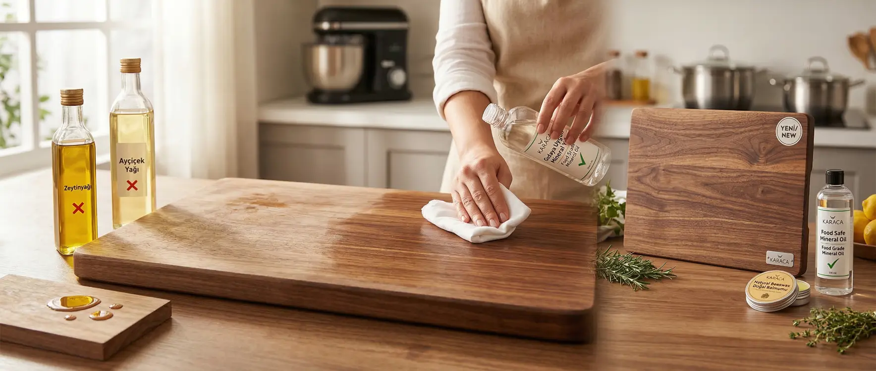 Ahşap Kesme Tahtası Zeytinyağı veya Ayçiçek Yağı İle Yağlanır mı?