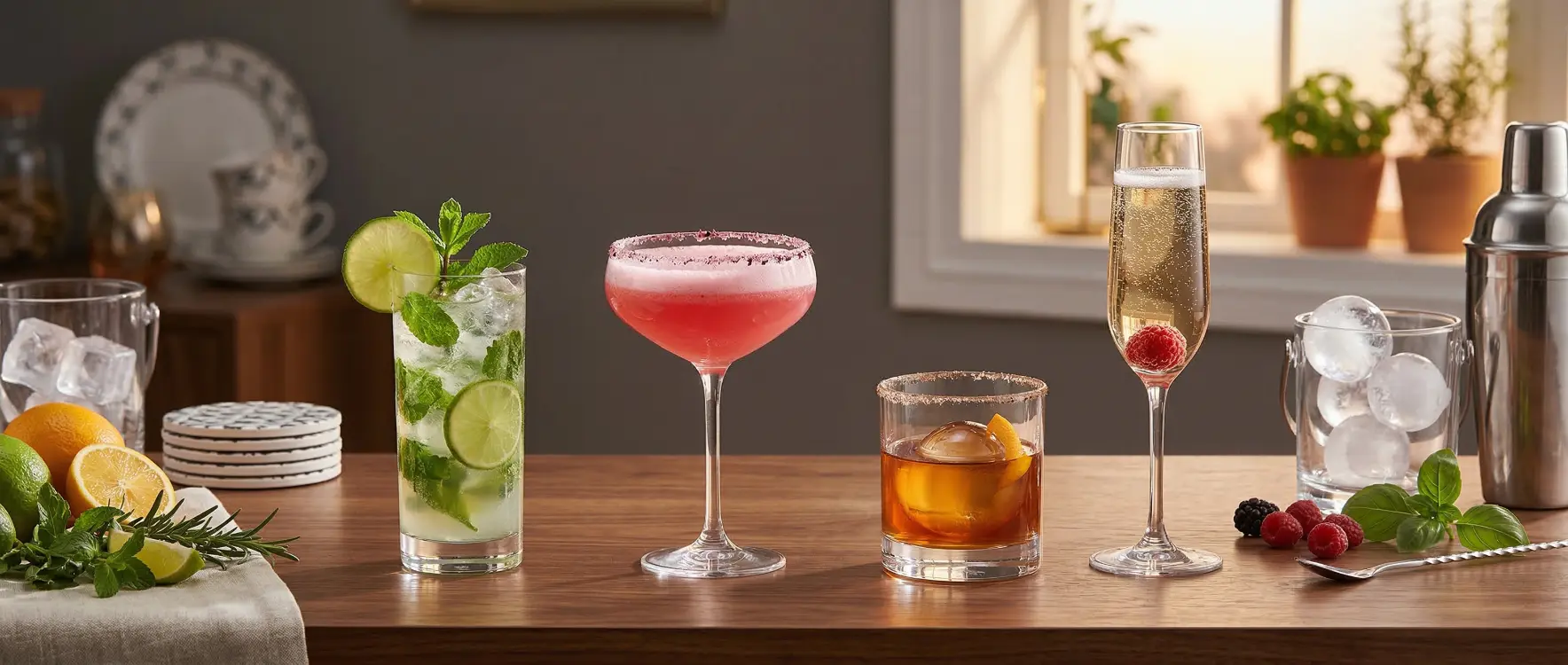 Evde "Mocktail" (Alkolsüz Kokteyl) Partisi: Hangi İçecek Hangi Bardakta (Highball, Coupe, Flüt) Servis Edilmeli?