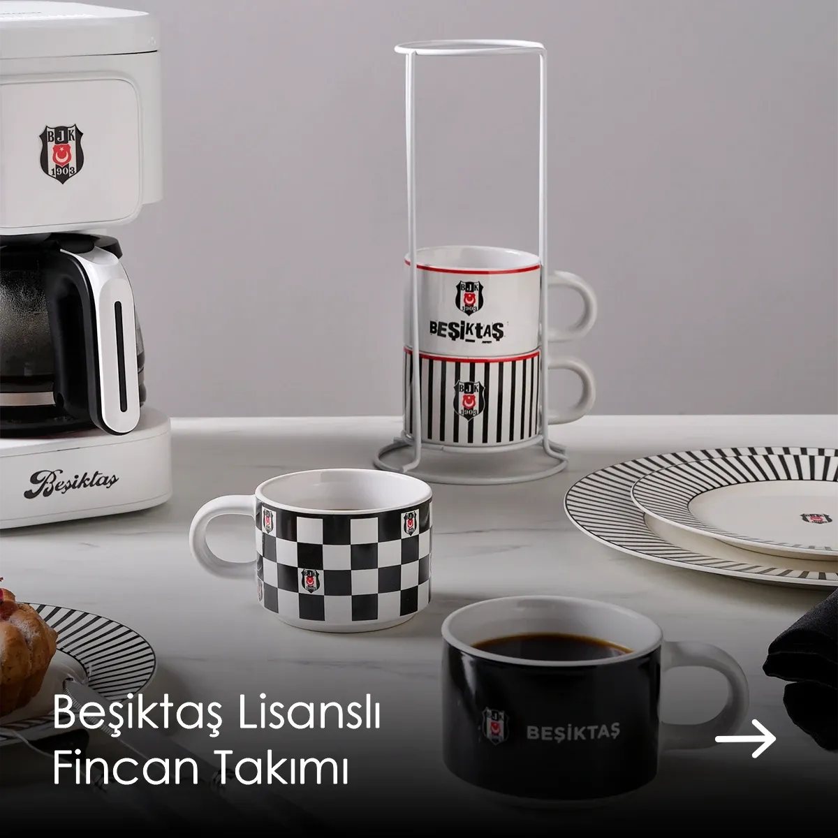 Beşiktaş Lisanslı Fincan Takımı