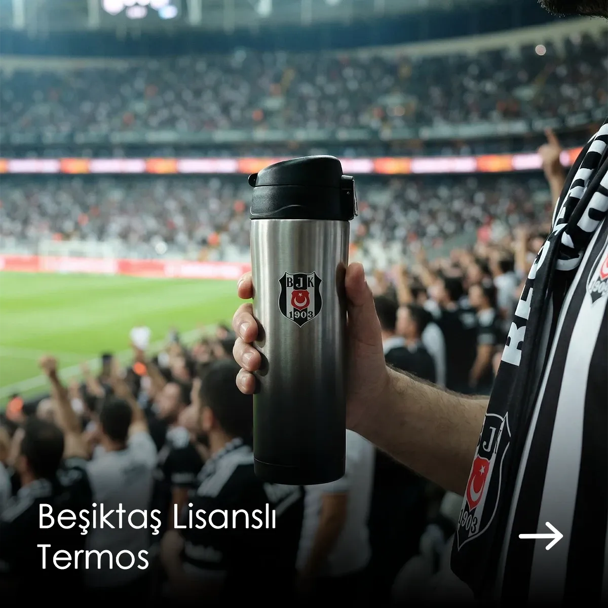 Beşiktaş Lisanslı Çelik Termos