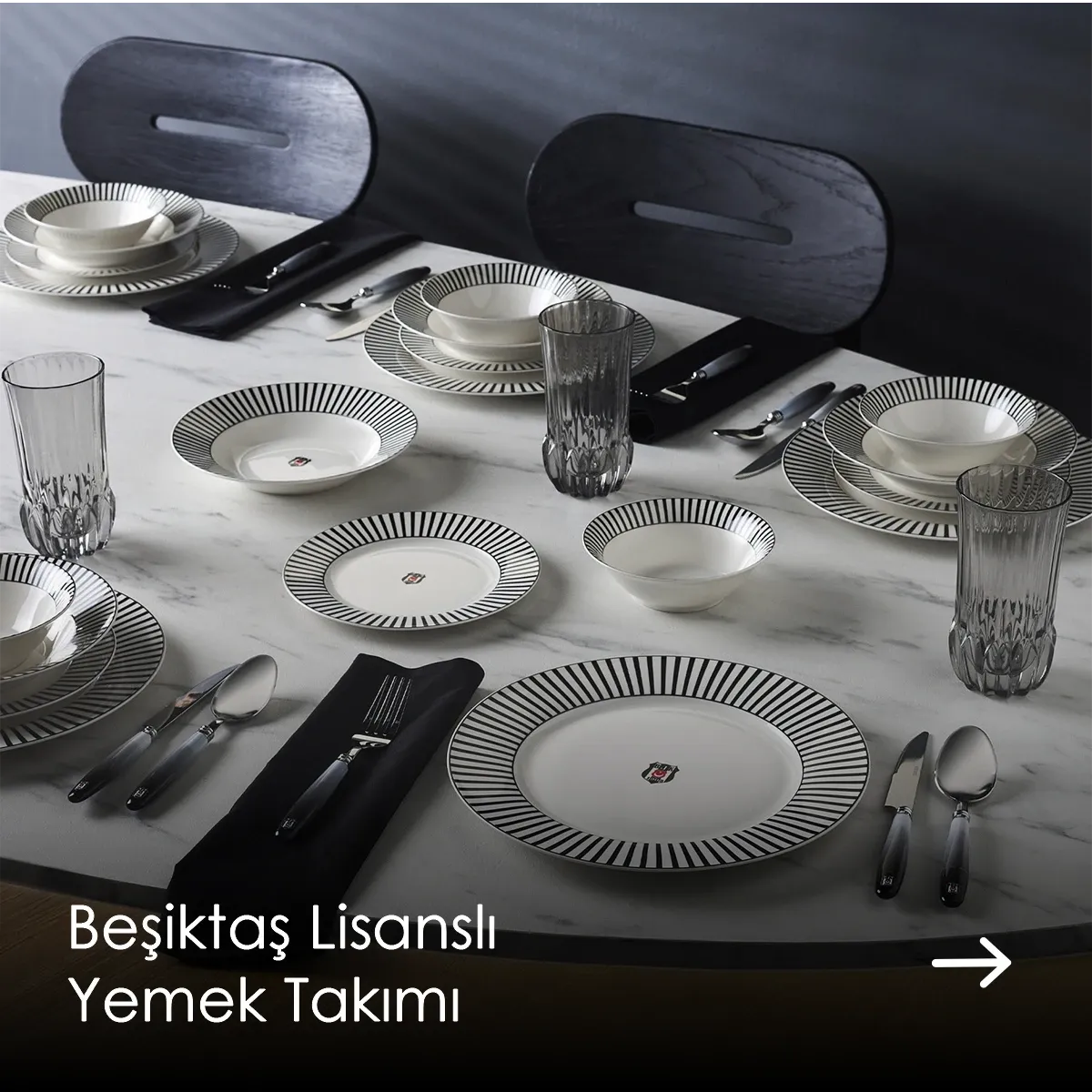Beşiktaş Lisanslı Yemek Takımı