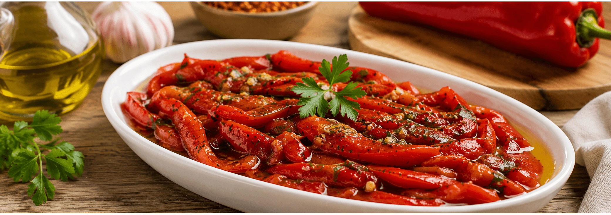 Közlenmiş Biber Salatası Tarifi 