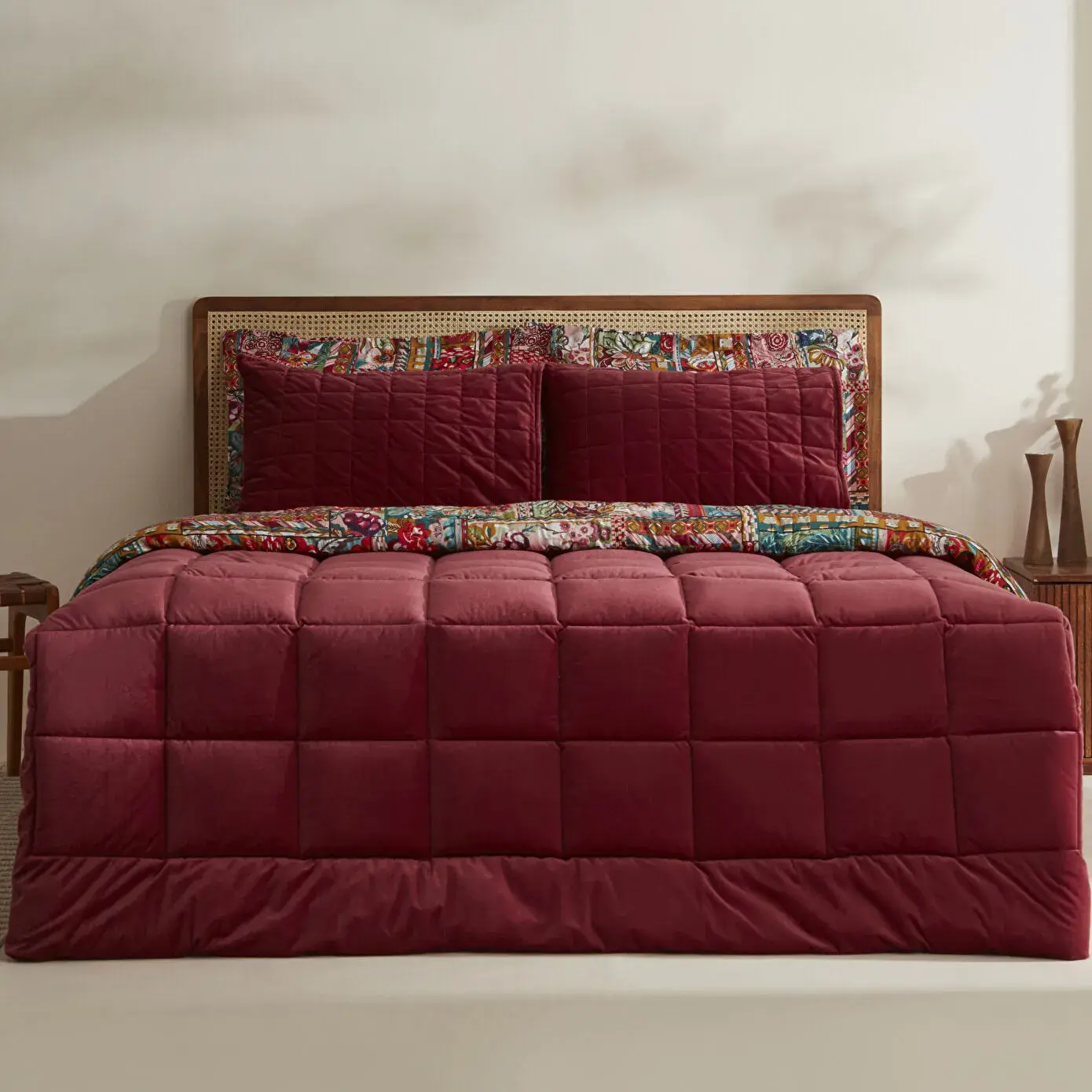 Bordo Yatak Örtüsü