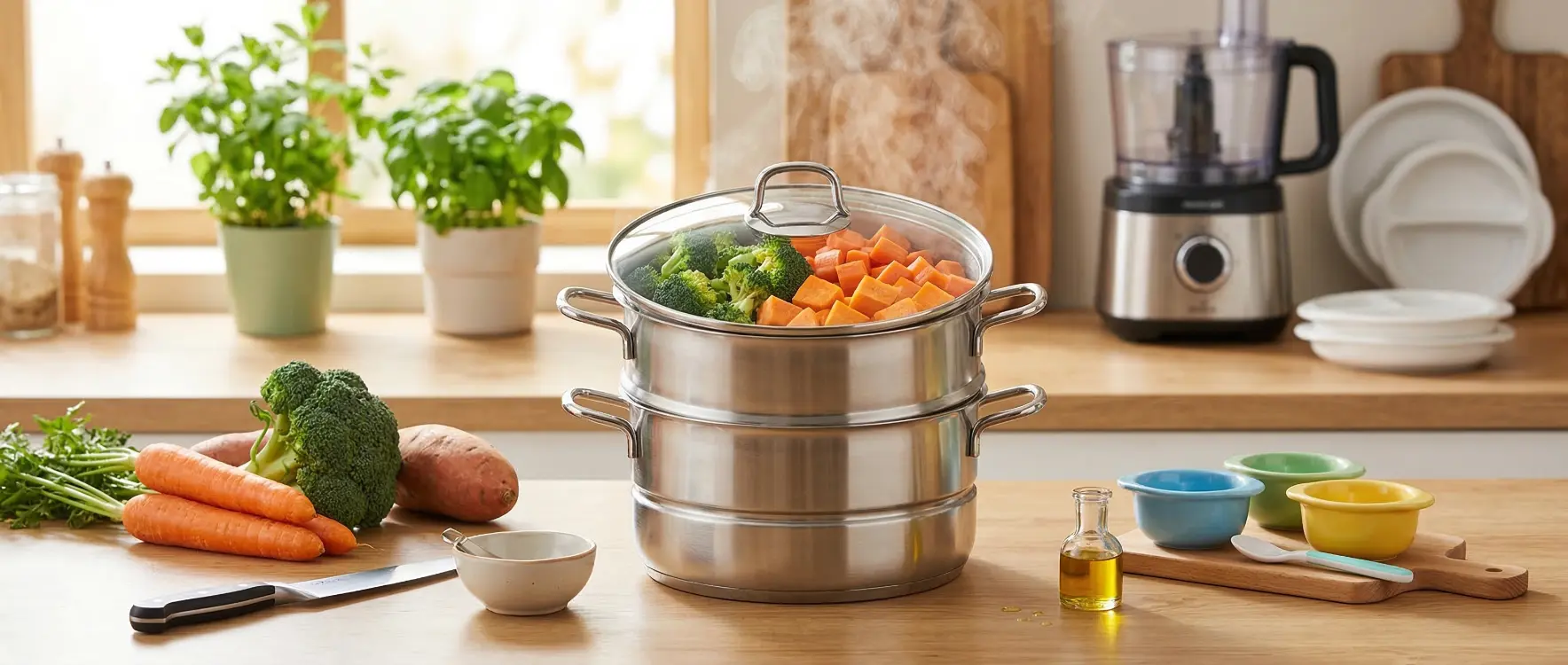 Bebekler İçin Ek Gıdaya Geçiş: Sebzeler Vitaminini Kaybetmeden Buharda Nasıl Pişirilir?