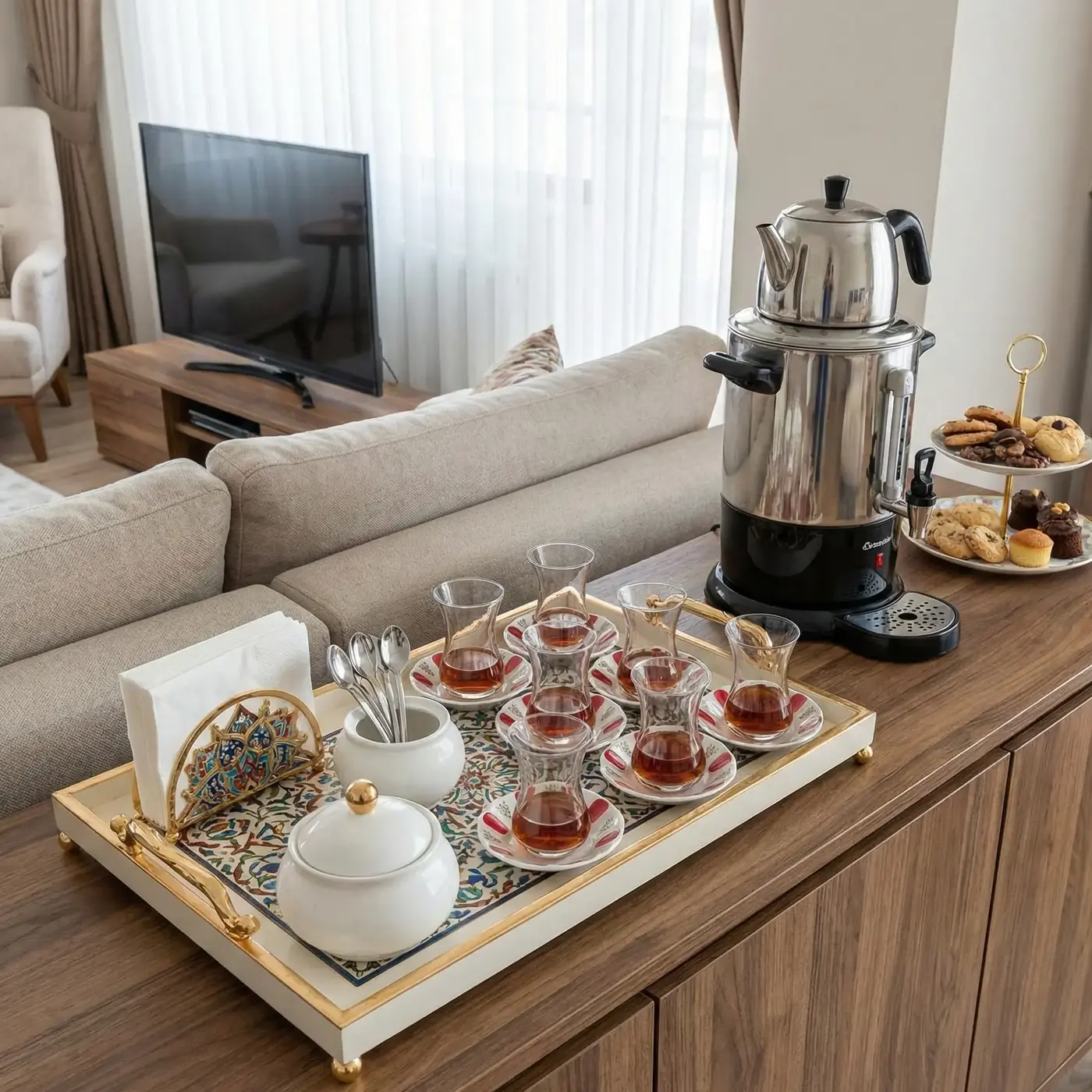 Semaver ile Çay Servisi