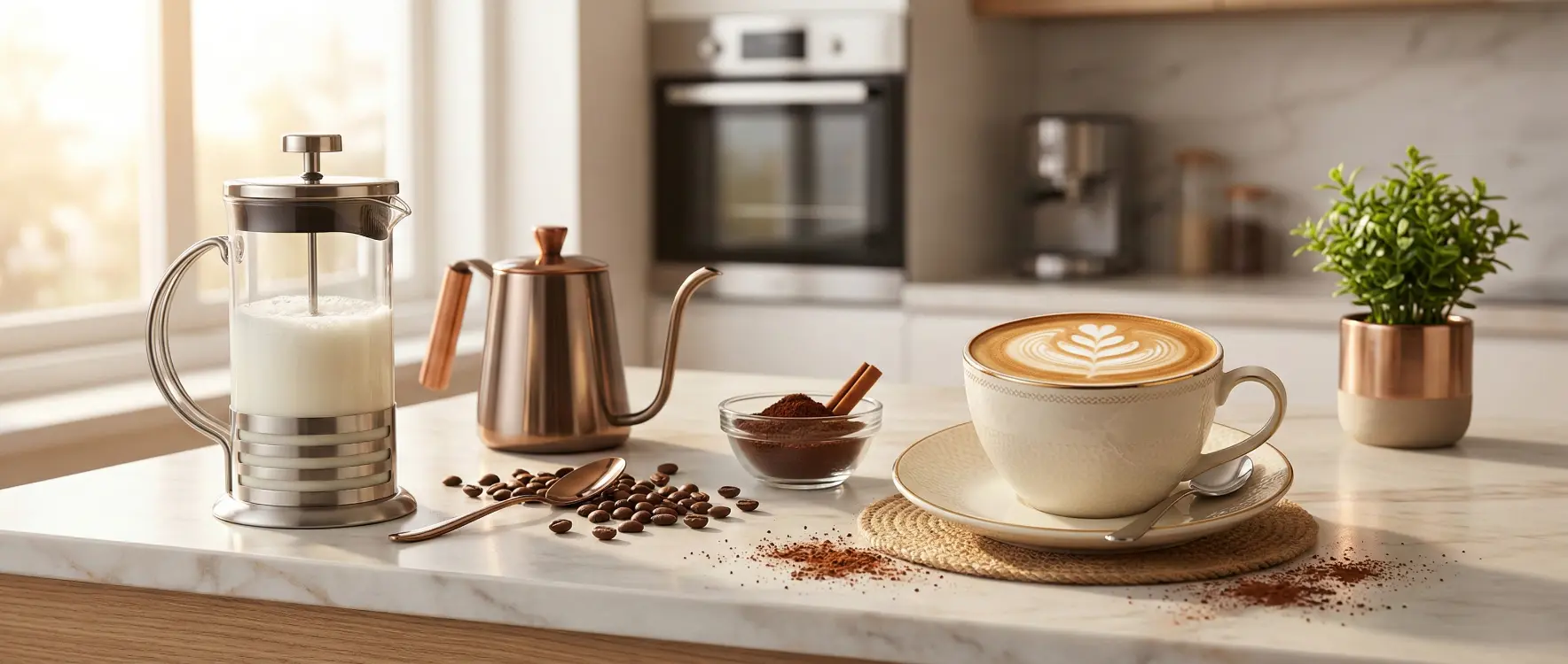 French Press İle Süt Köpürtme ve Ev Yapımı Profesyonel Latte Tarifi