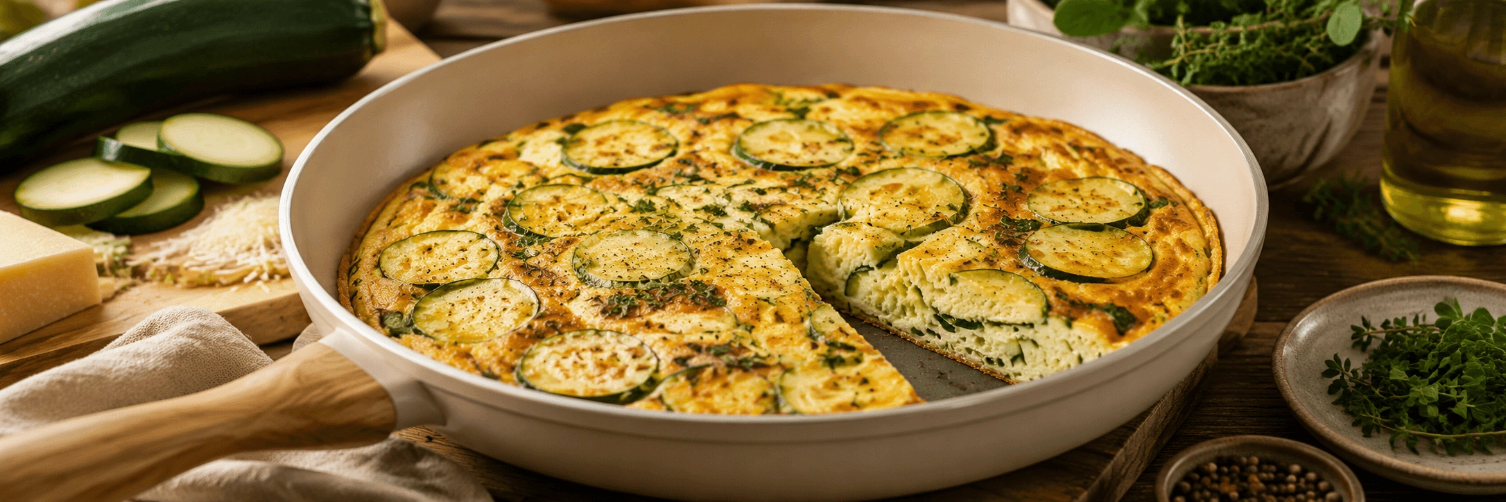 Tavada Kabaklı Frittata Tarifi