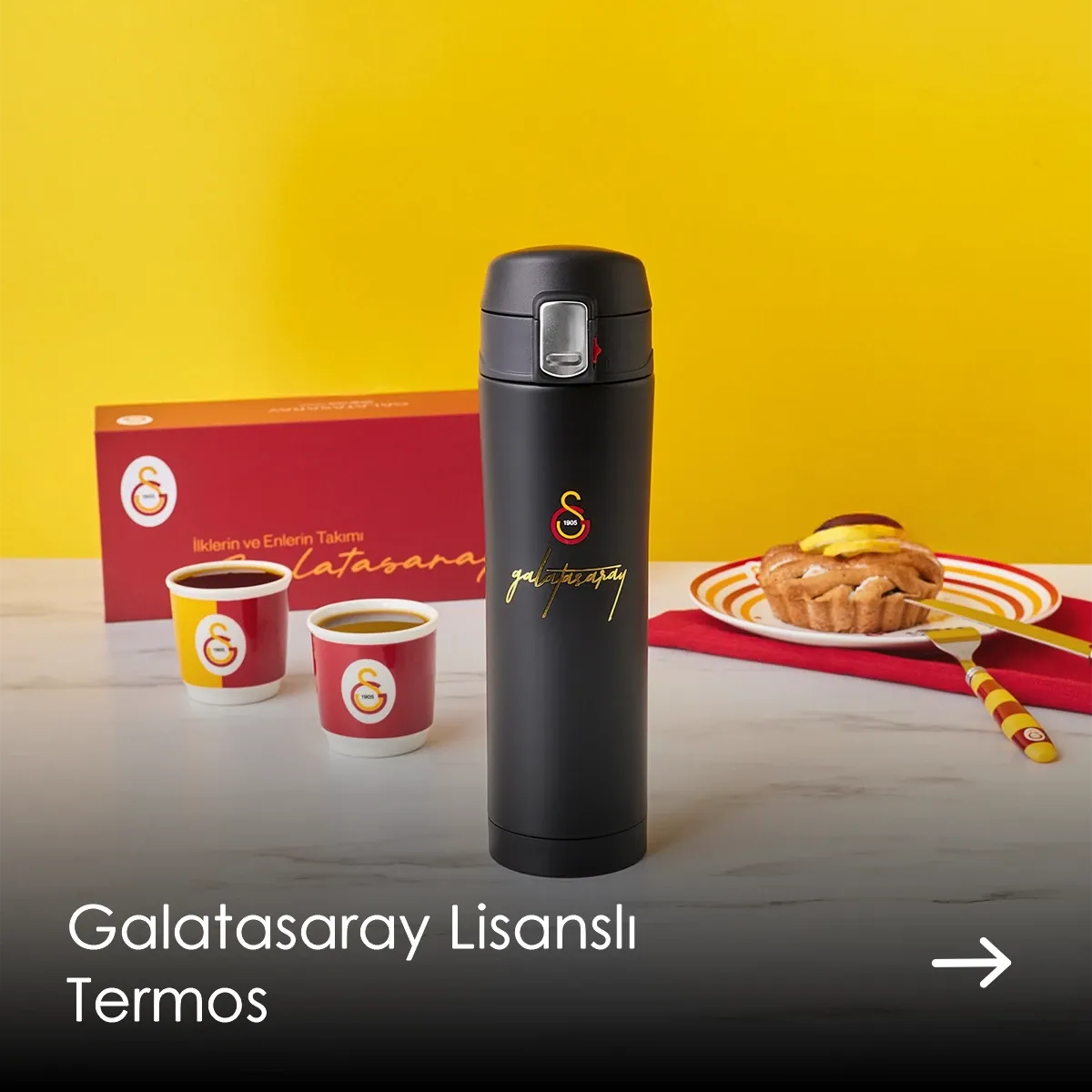 Galatasaray Lisanslı Çelik Termos