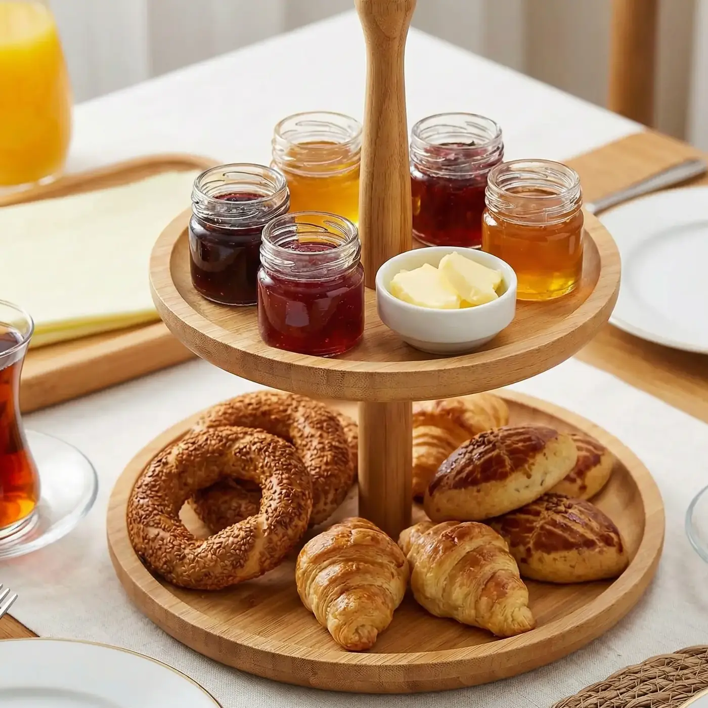 Kahvaltı İçin Katlı Sunumluk