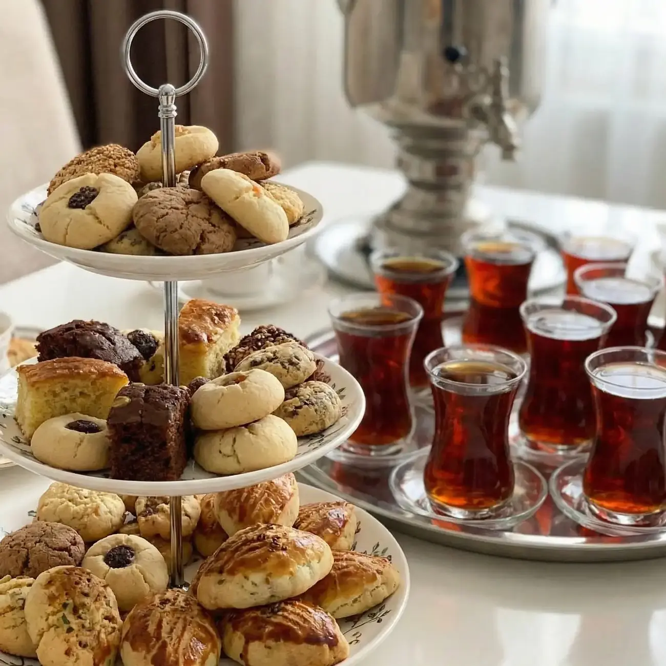 Kurabiyelik ve Çay Bardakları