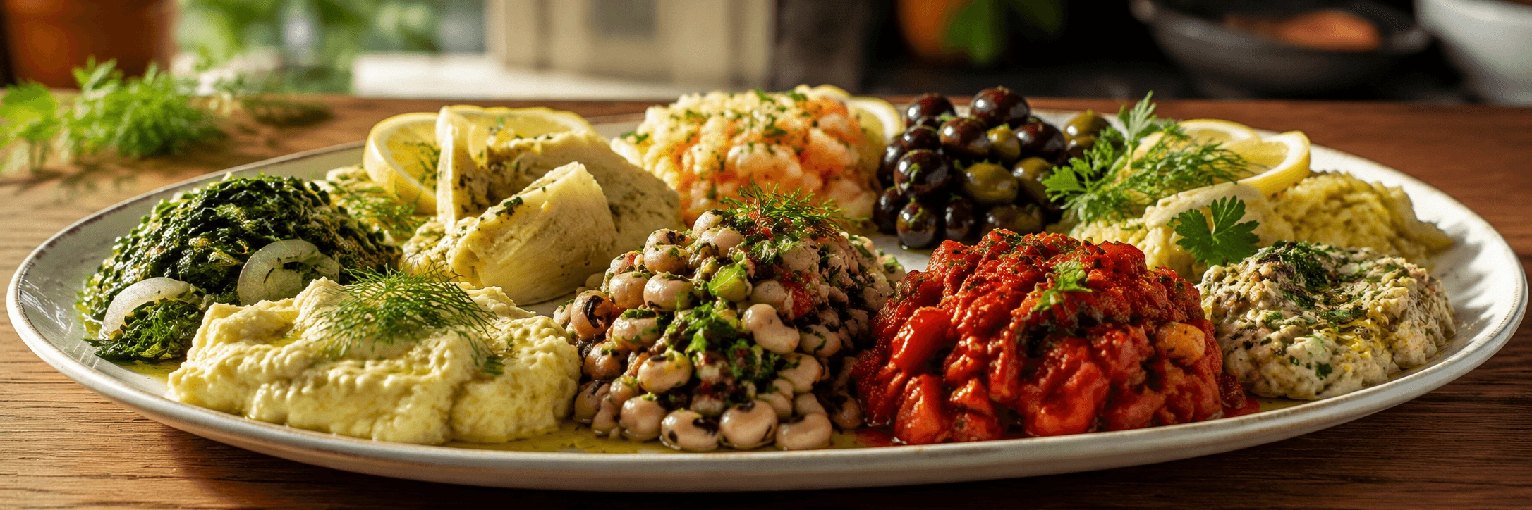 Zeytinyağlılar ile Karışık Yaz Meze Tabağı