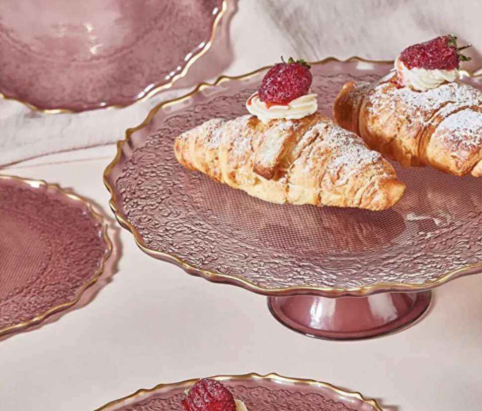 Mürdüm Rengi Pasta Tabağı