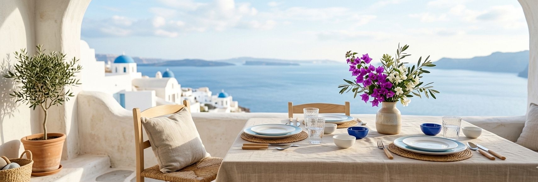 Santorini Evlerinden İlham Alan Yaz Dekoru