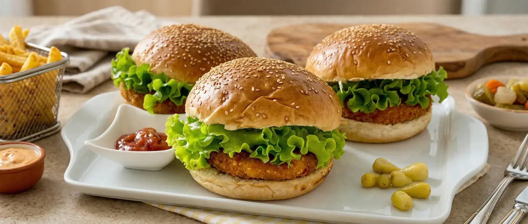 Fast Food Tadında Ev Yapımı Tavukburger Tarifi