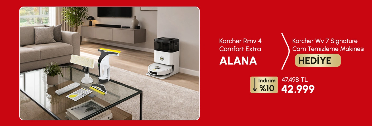 Karcher Comfort Extra Robot Süpürge ve Signature Line Cam Temizleme Robotu Birlikte Sadece 42.999 TL!