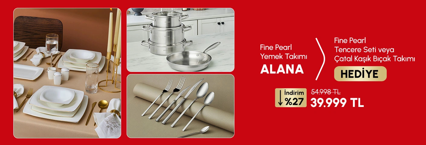 Karaca Fine Pearl Extra Yemek Takımı Alana Çatal Kaşık Bıçak Takımı veya Kahvaltı Takımı Hediye