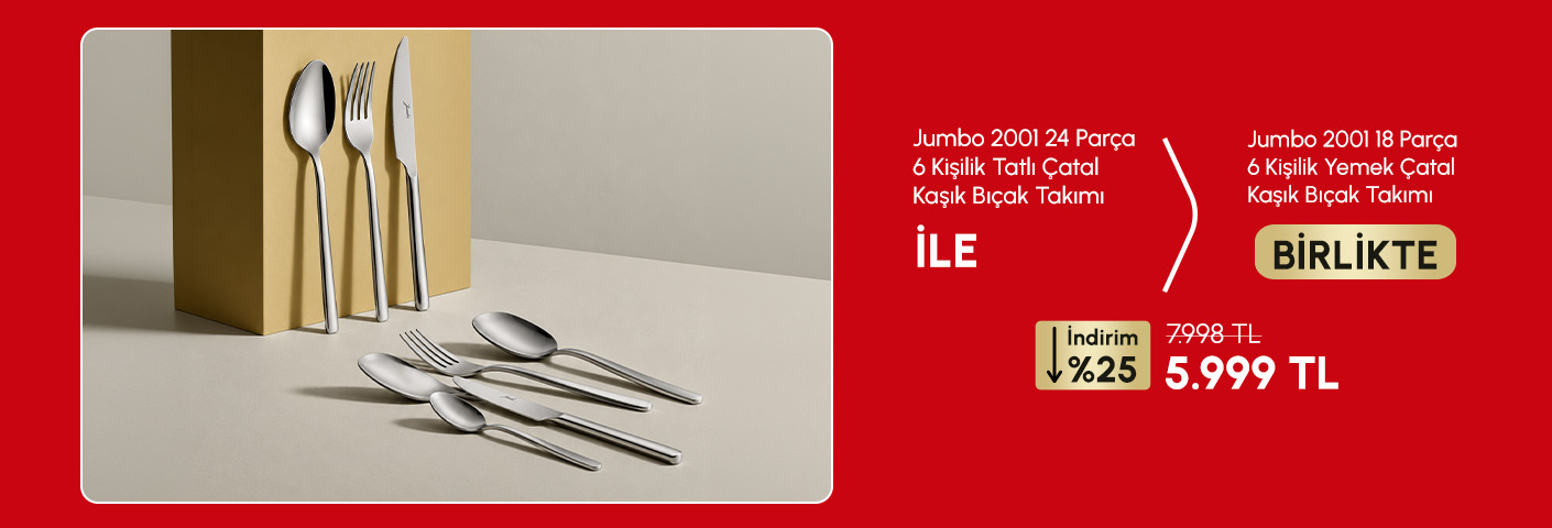 Jumbo 18 Parça ve 24 Parça Çatal Kaşık Bıçak Takımı Birlikte 5.999 TL