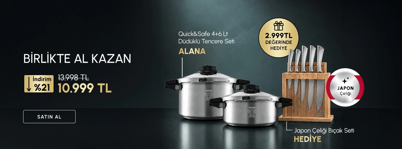 Quick&Safe Düdüklü Tencere Seti 4+6 Lt Alana Bıçak Seti Hediye