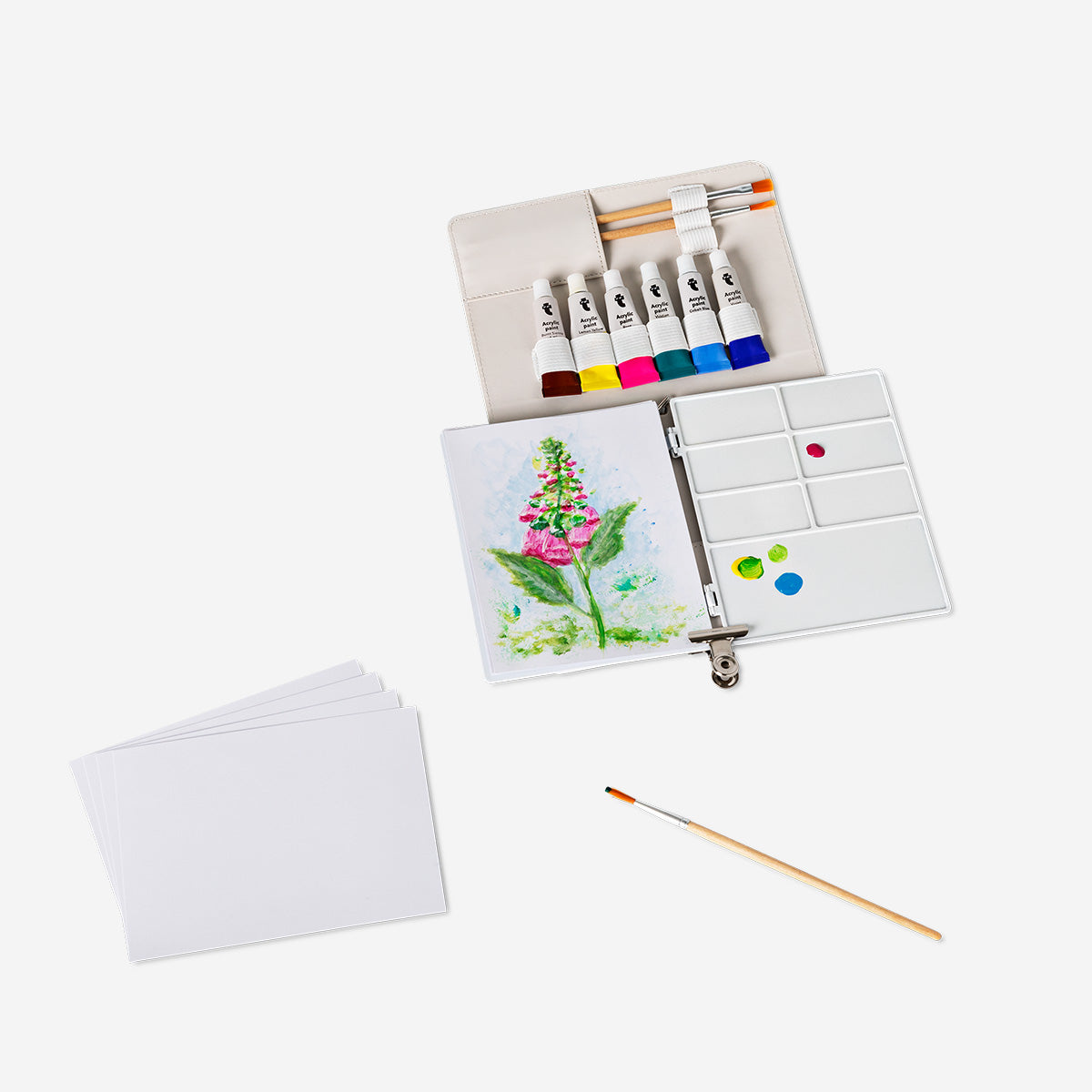 Flying Tiger Copenhagen Taşınabilir Hepsi Bir Arada Akrilik Boyama Seti