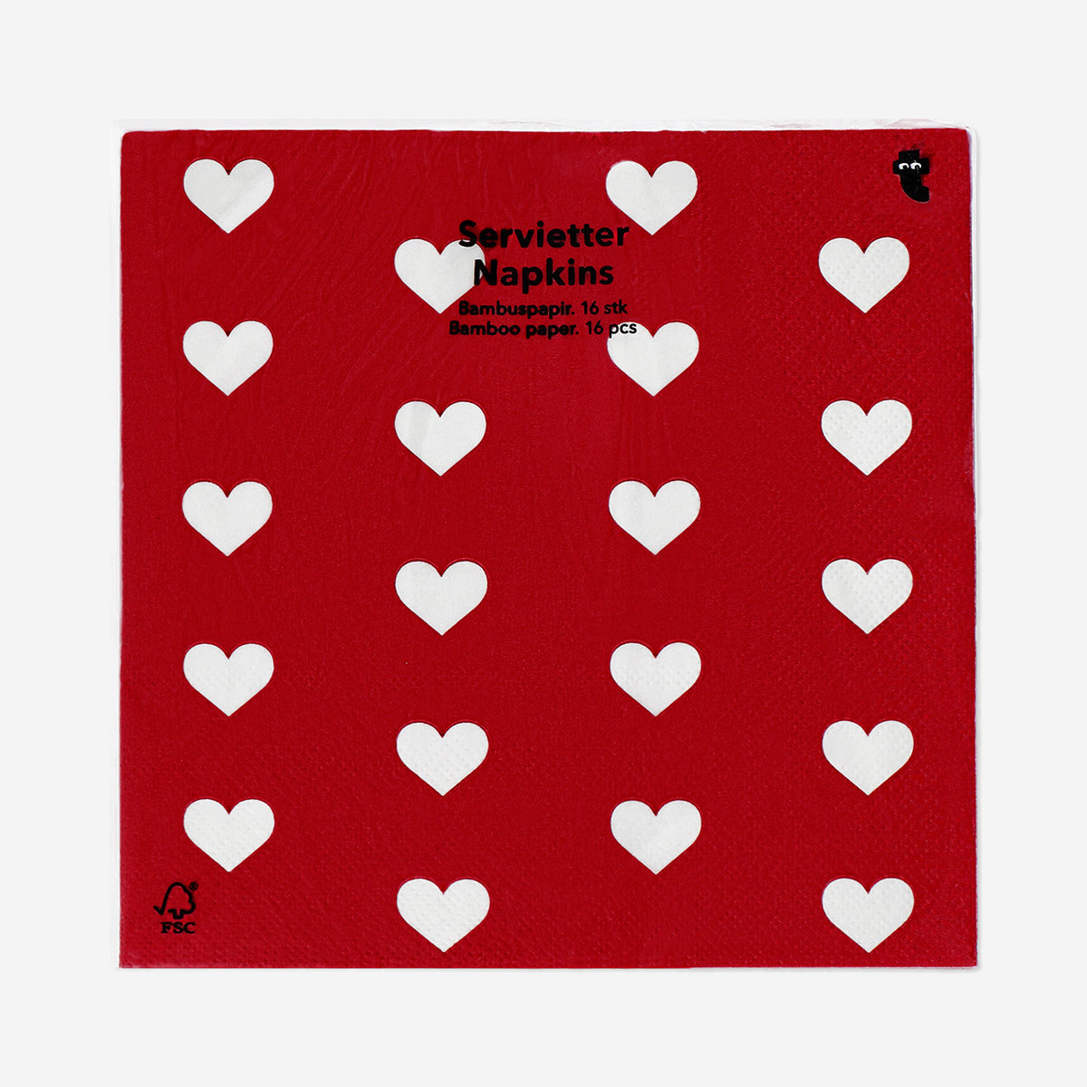 Flying Tiger Copenhagen Kırmızı Kalpli 16'lı Kağıt Peçete Seti