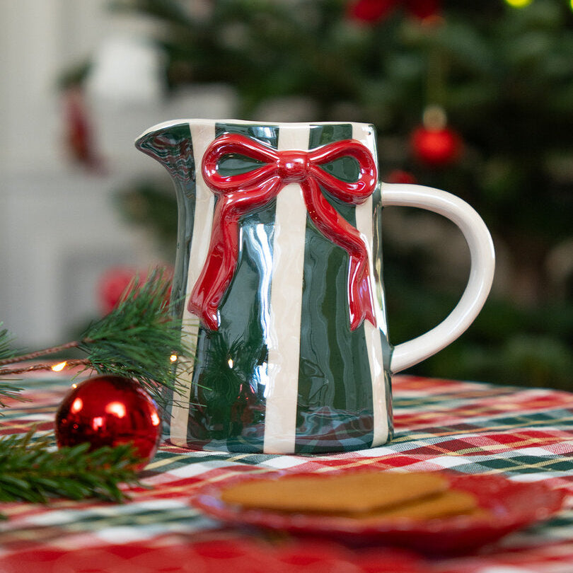 Flying Tiger Copenhagen Fiyonk Detaylı Yeşil Çizgili Sürahi | Karaca