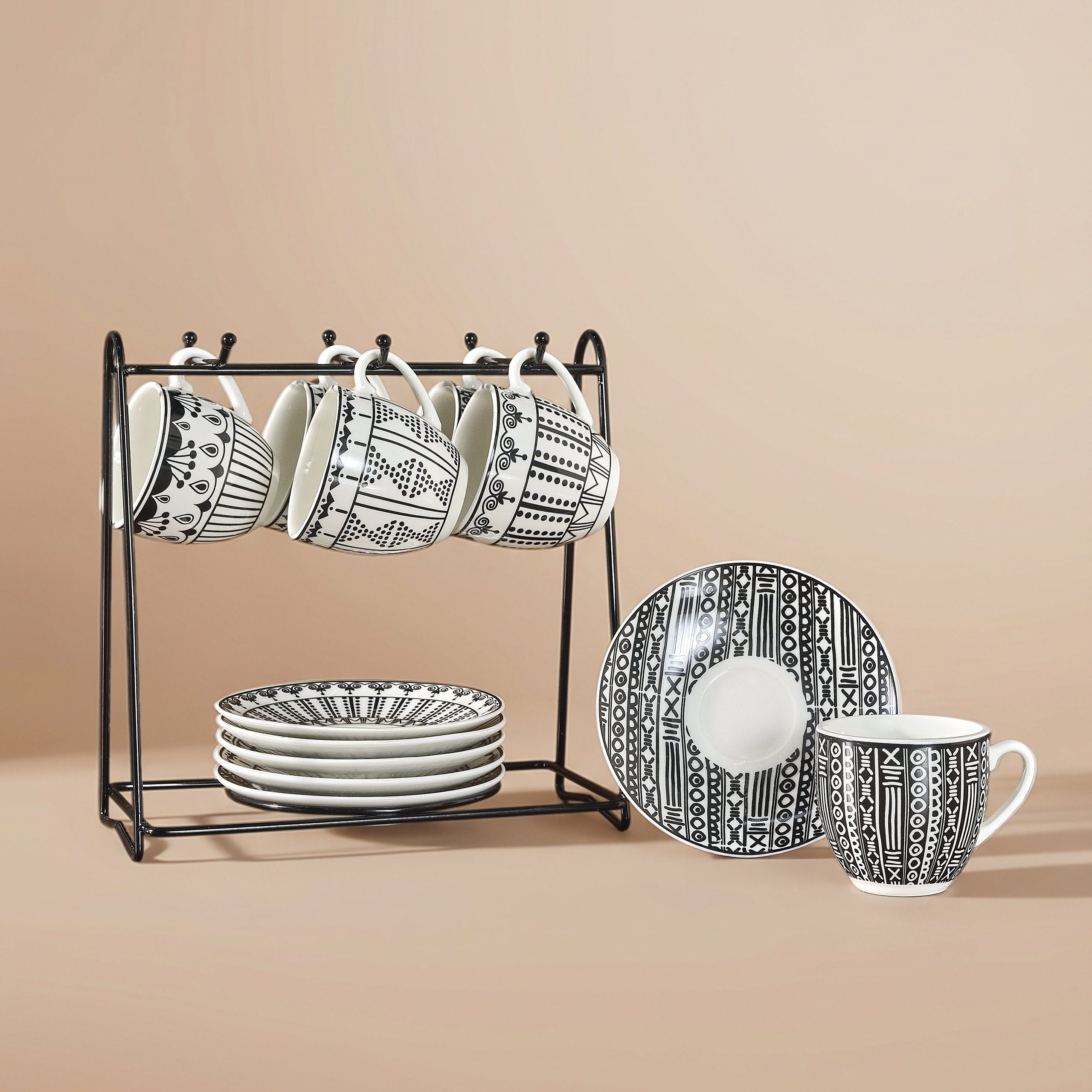 Karaca Altos Metal Standlı 6 Kişilik Kahve Fincan Takımı 90 ml