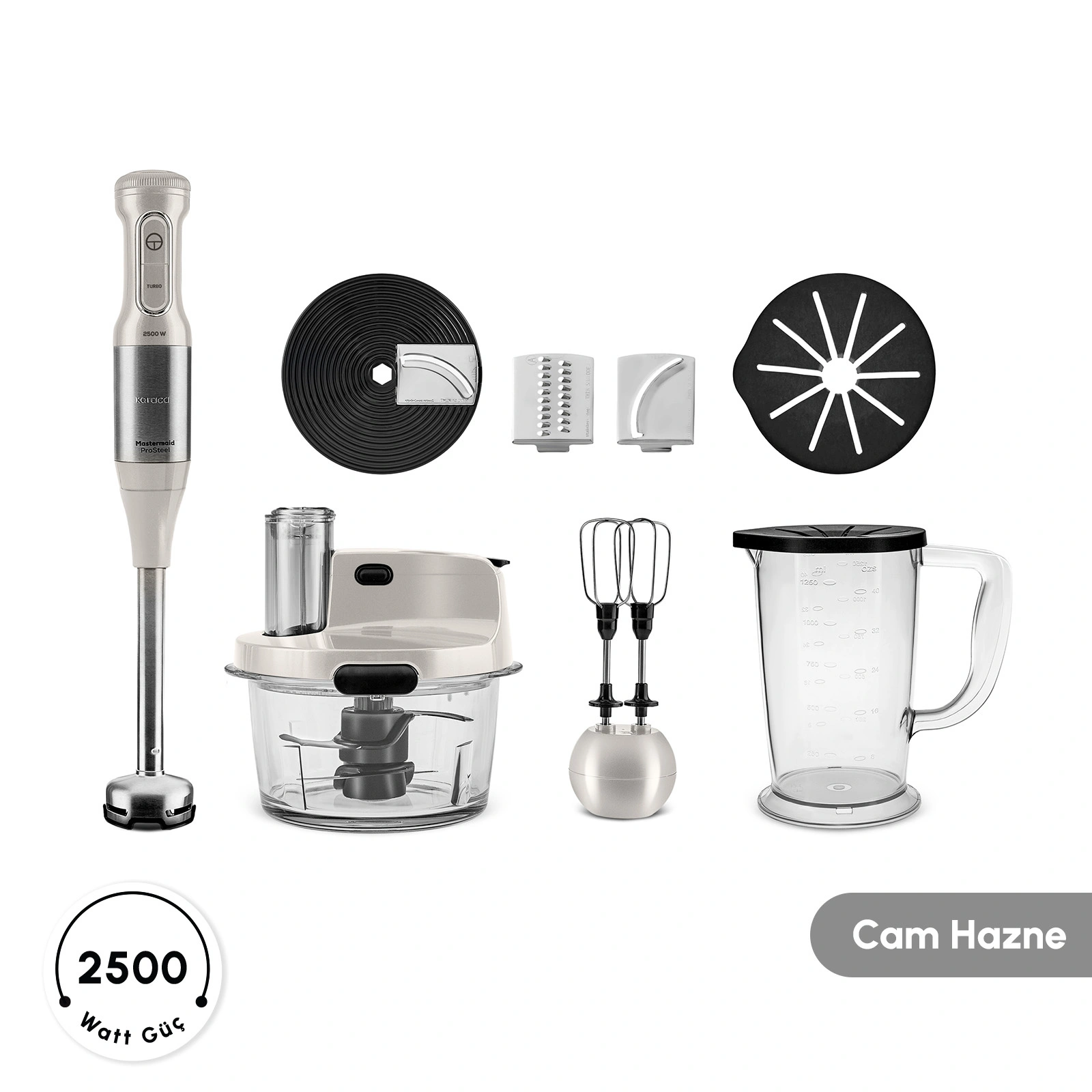 Karaca Mastermaid Prosteel Cam 2500W Swiss Cream