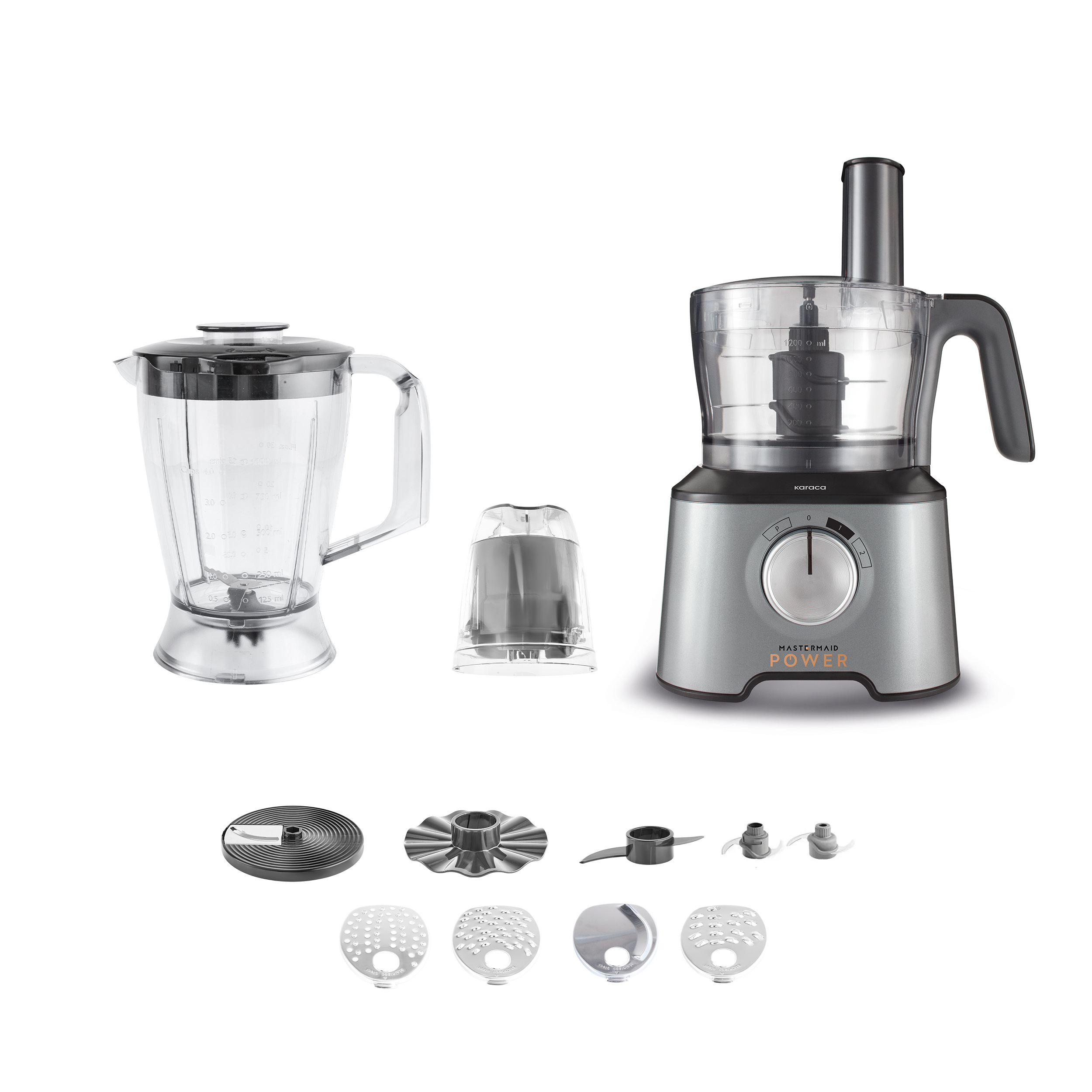 Karaca Mastermaid Power Multifunctional 10 in 1 Mutfak Robotu 2000W Galaxy Grey