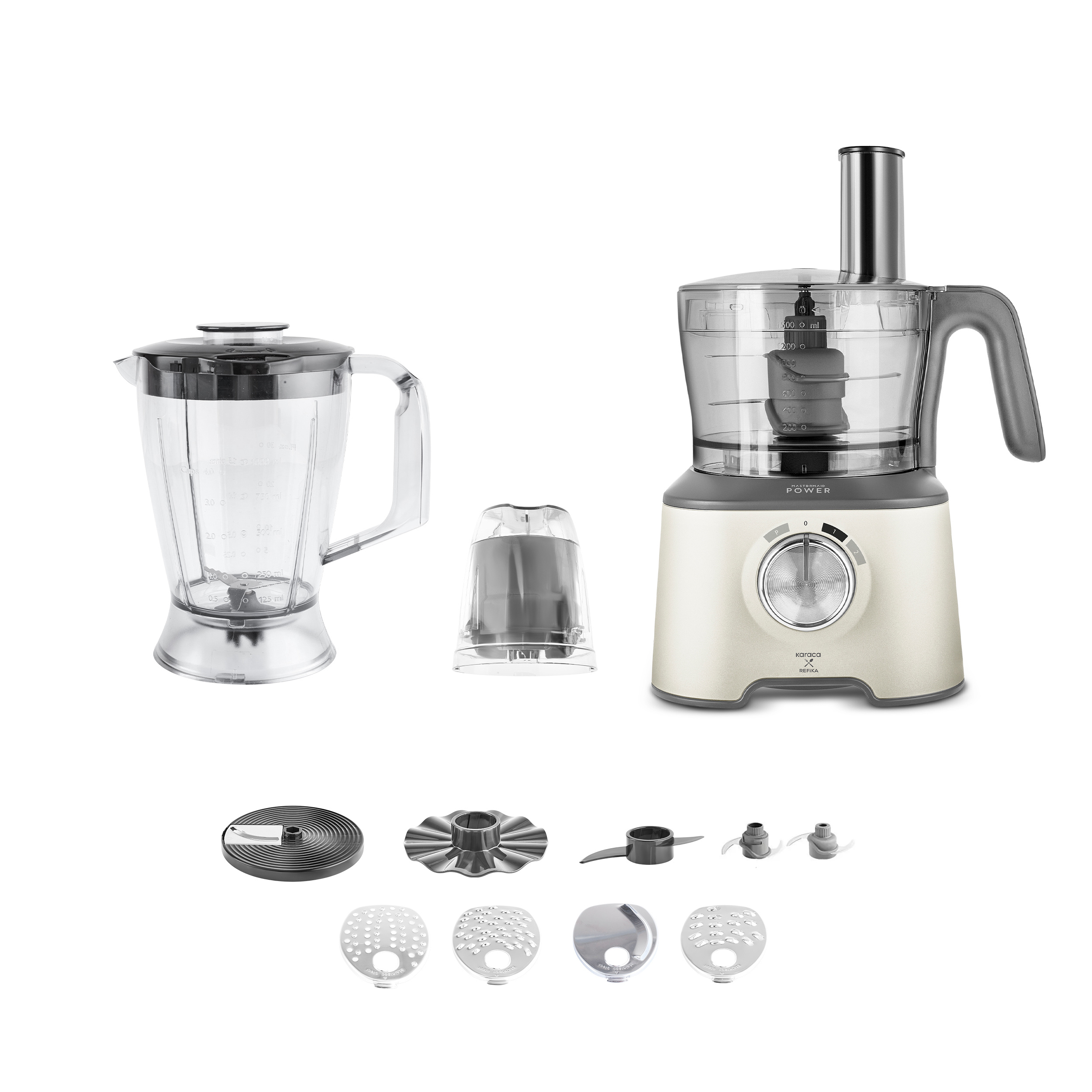 Karaca x Refika Mastermaid Power Multifunctional 10 in 1 Swiss Cream Mutfak Robotu 2000W