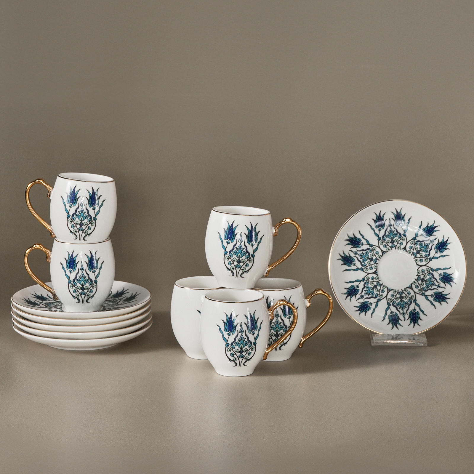 Karaca İznik 6 Kişilik Kahve Fincan Takımı 80 ml