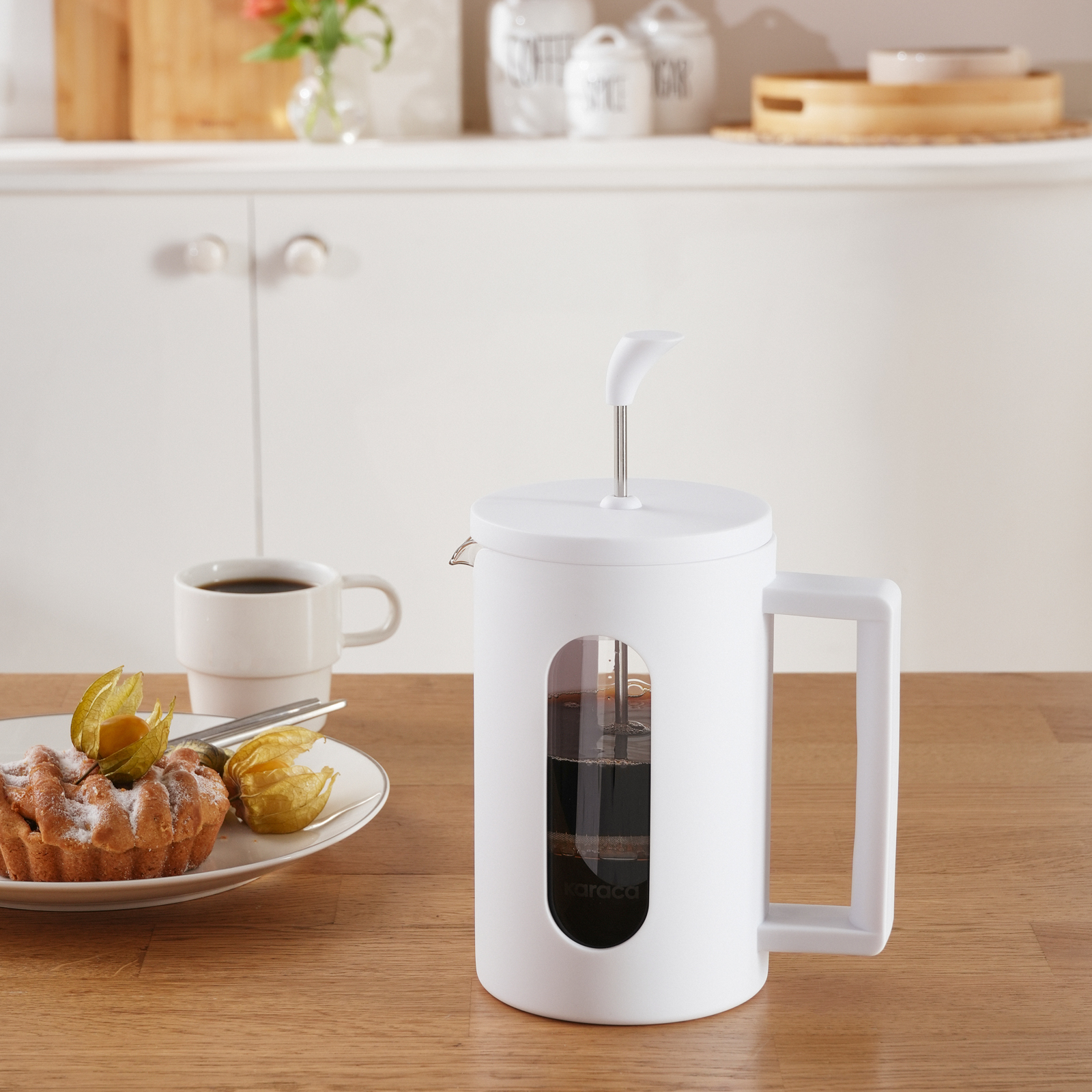 Karaca Leya French Press Beyaz 800 ml