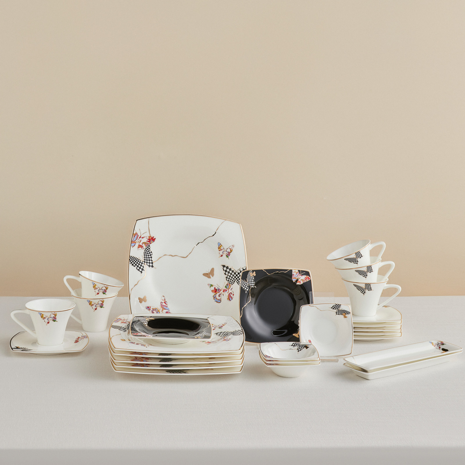 Karaca Fine Pearl Unique 26 Parça 6 Kişilik Kahvaltı Takımı