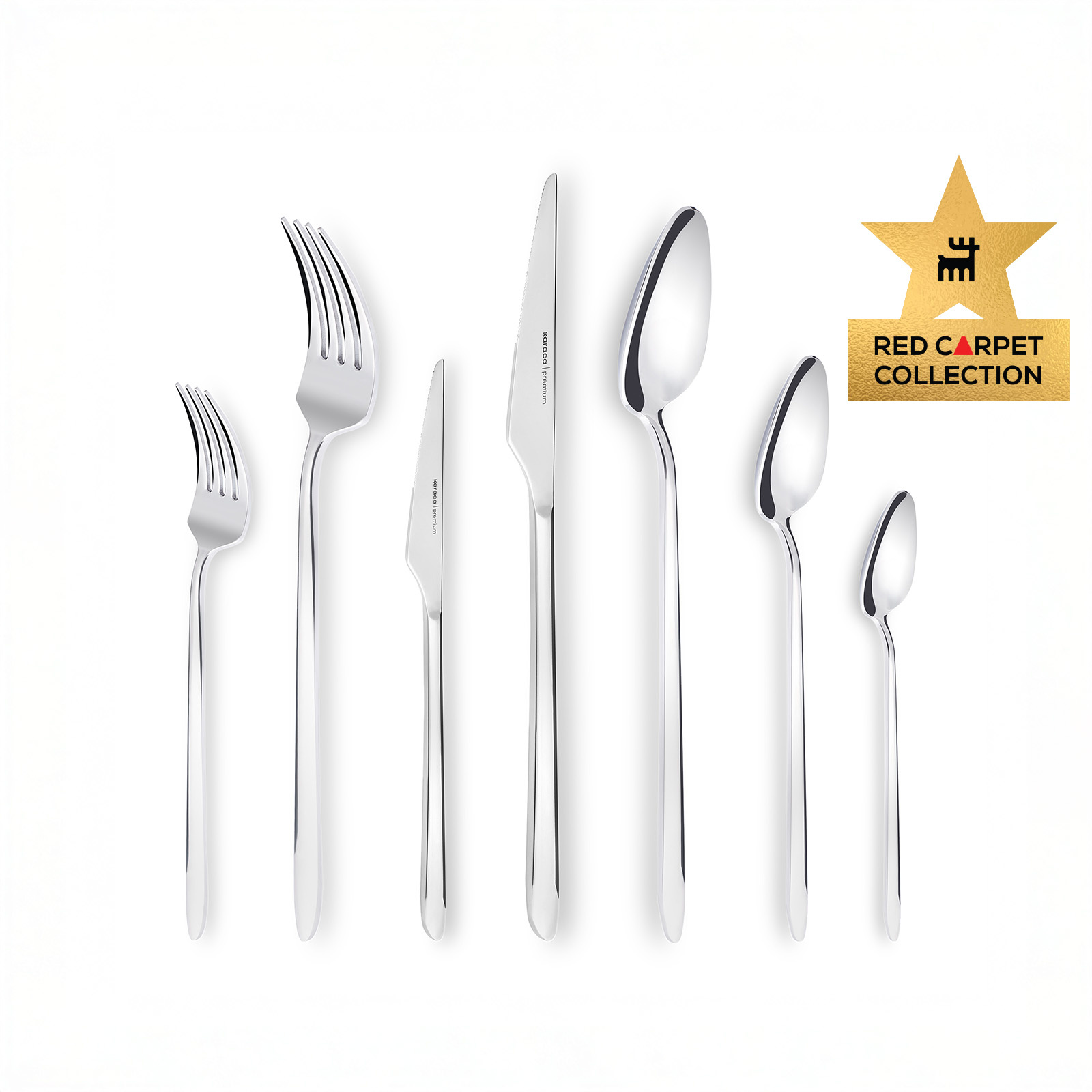 Karaca Red Carpet Collection 316 Premium Stark Platin 12 Kişilik 84 Parça Çatal Kaşık Bıçak Takımı