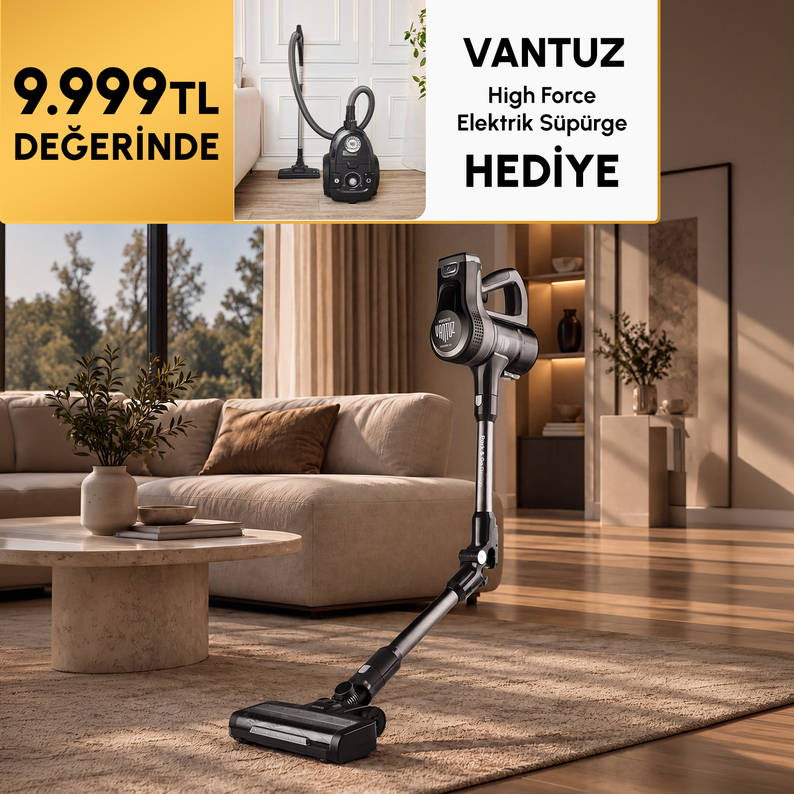 KUROページ Karaca Vantuz Power Up Pro Dikey Süpürge Black Chrome | Karaca