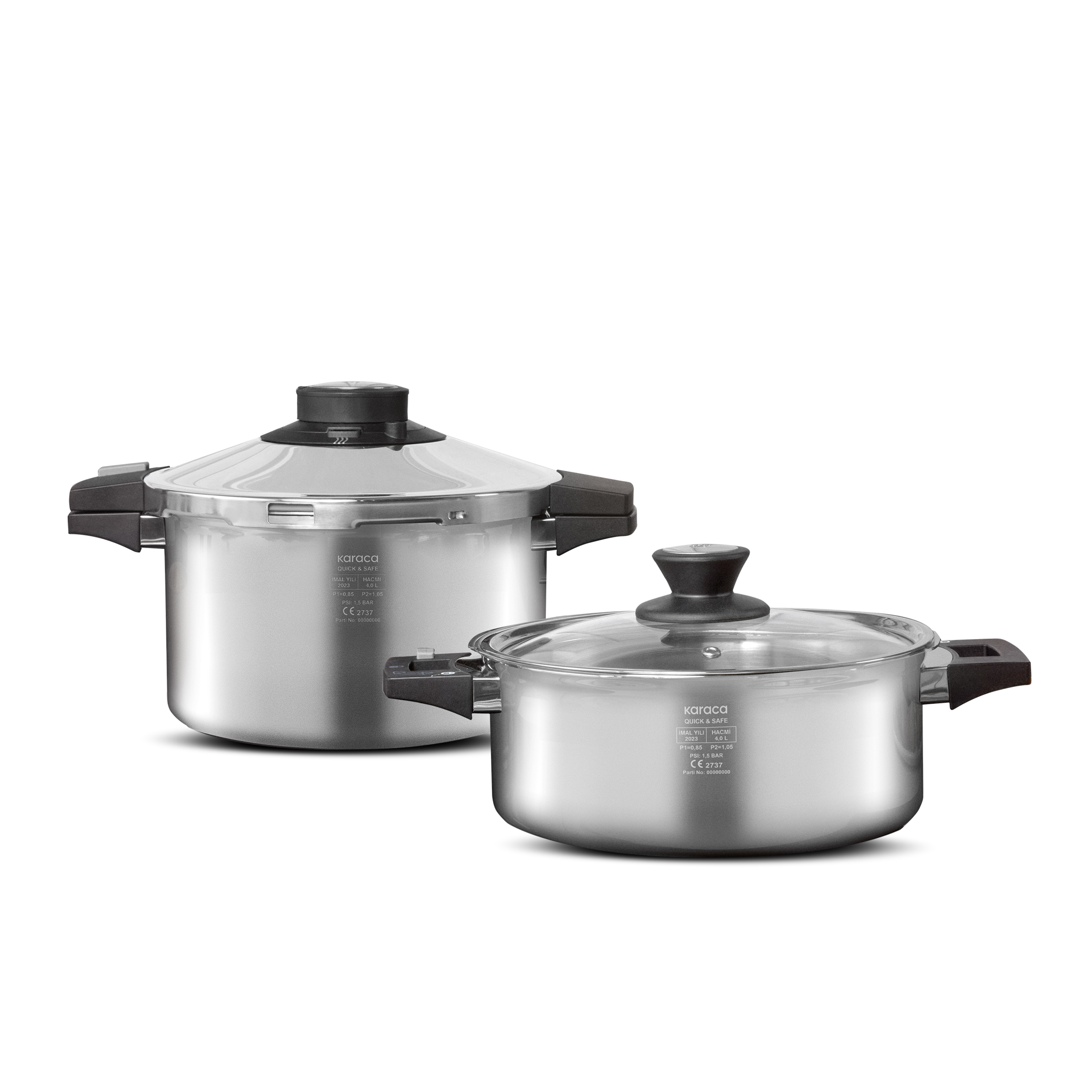 Karaca Quick and Safe İndüksiyon Tabanlı Düdüklü Tencere Seti 6+8 Lt