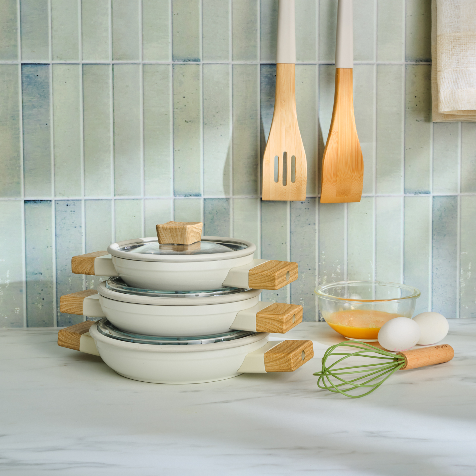 Karaca x Refika Swiss Crystal Creamy Wood 6 Parça Sahan Seti