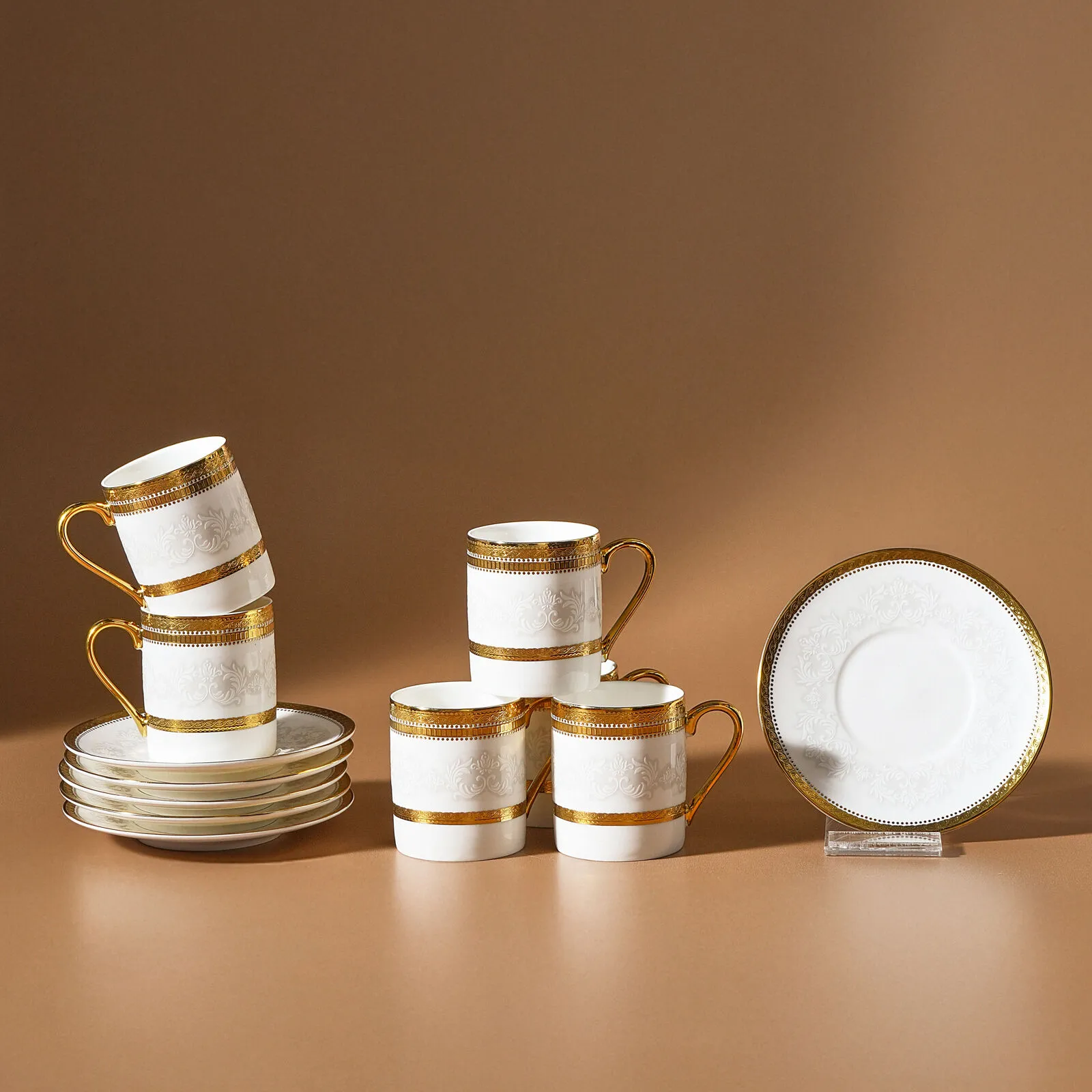 Karaca Royal Bone Charlotte 6 Kişilik Kahve Fincan Takımı 90 ml