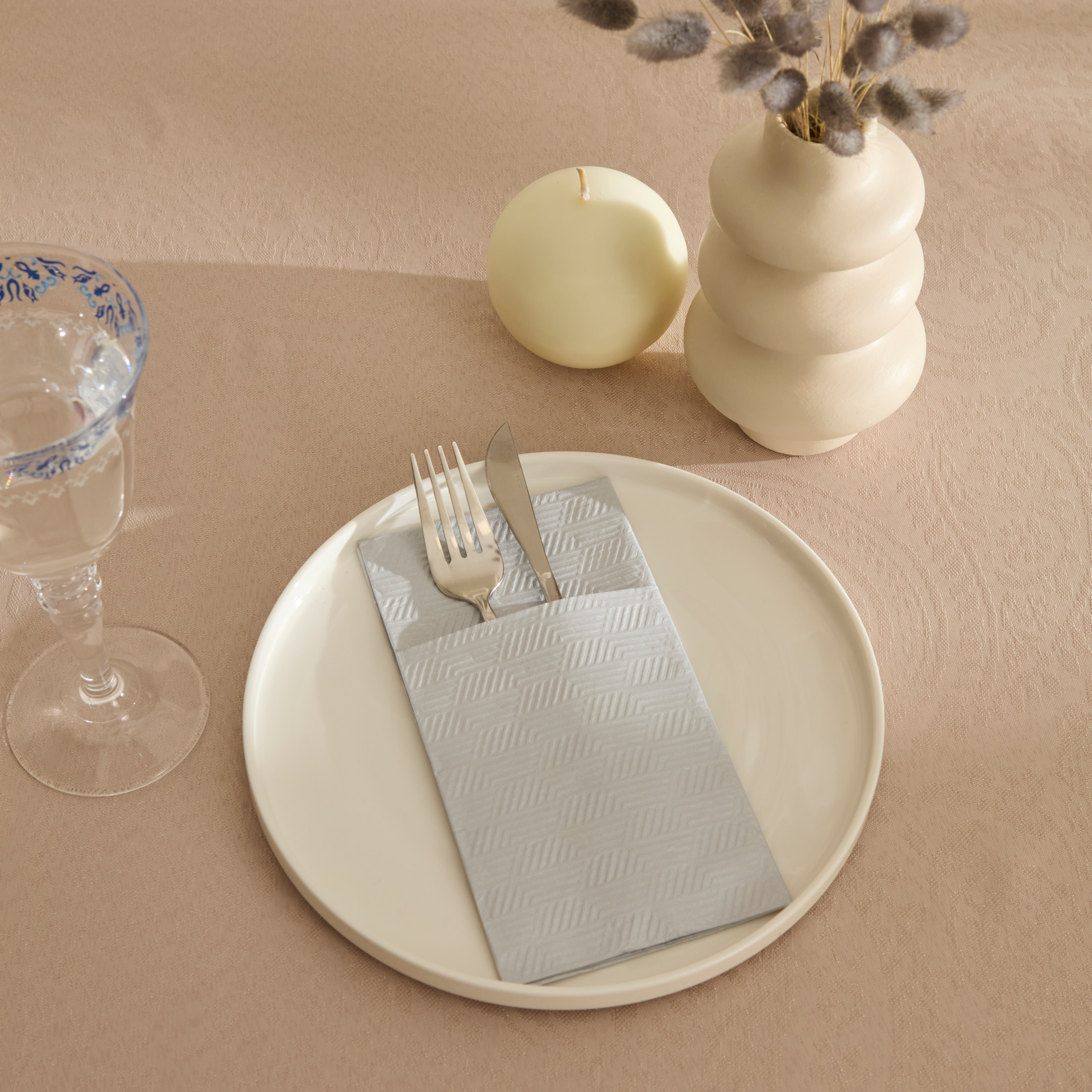 Karaca Home Basic 16'lı Cepli Kağıt Peçete 40x40 cm Silver