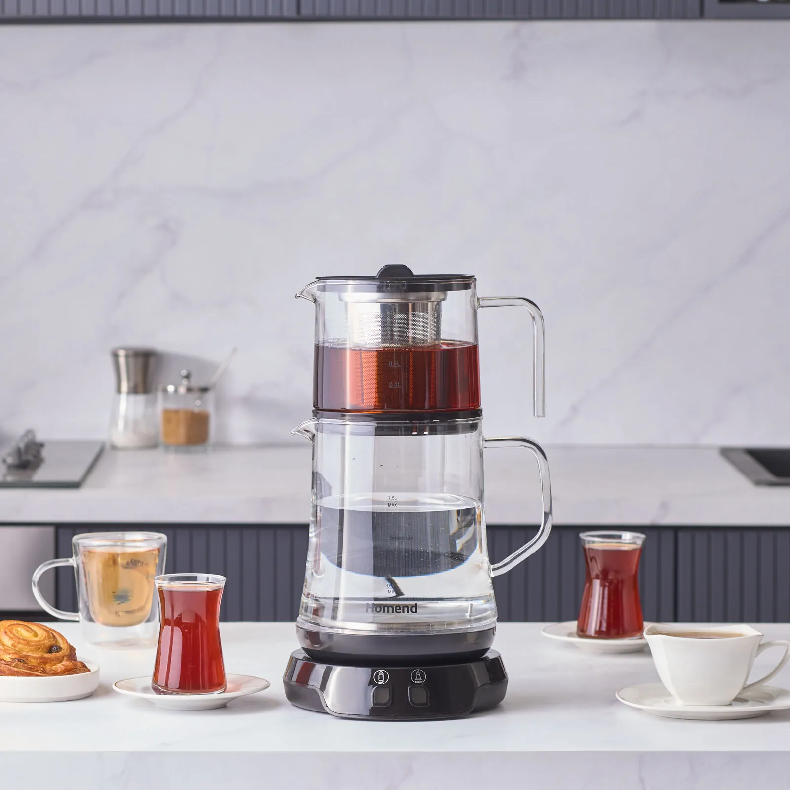 Homend Royaltea 1758H Konuşan Çay Makinesi Siyah
