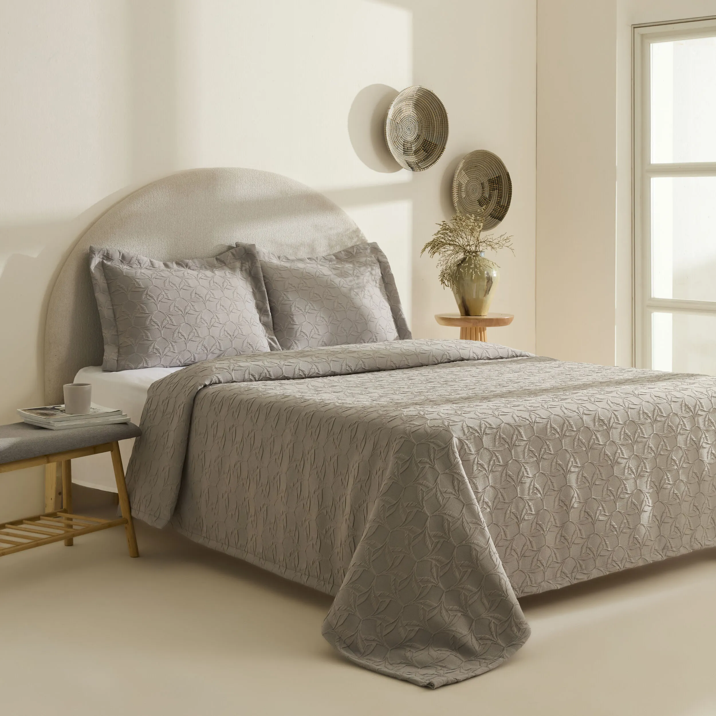 Karaca Home Hempton Çift Kişilik Yatak Örtüsü Gri