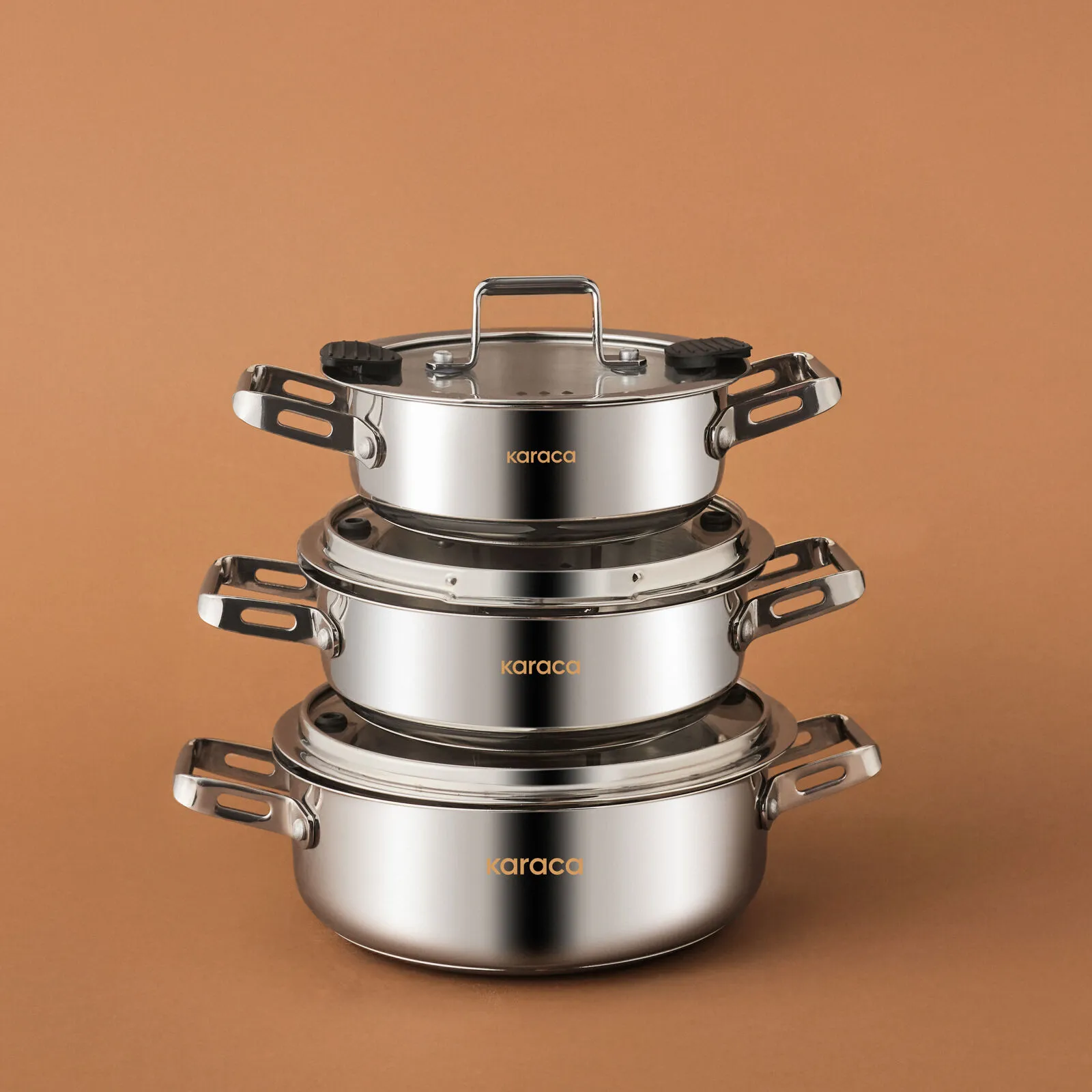 Karaca Montreal İndüksiyon Tabanlı 6 Parça Çelik Sahan Set
