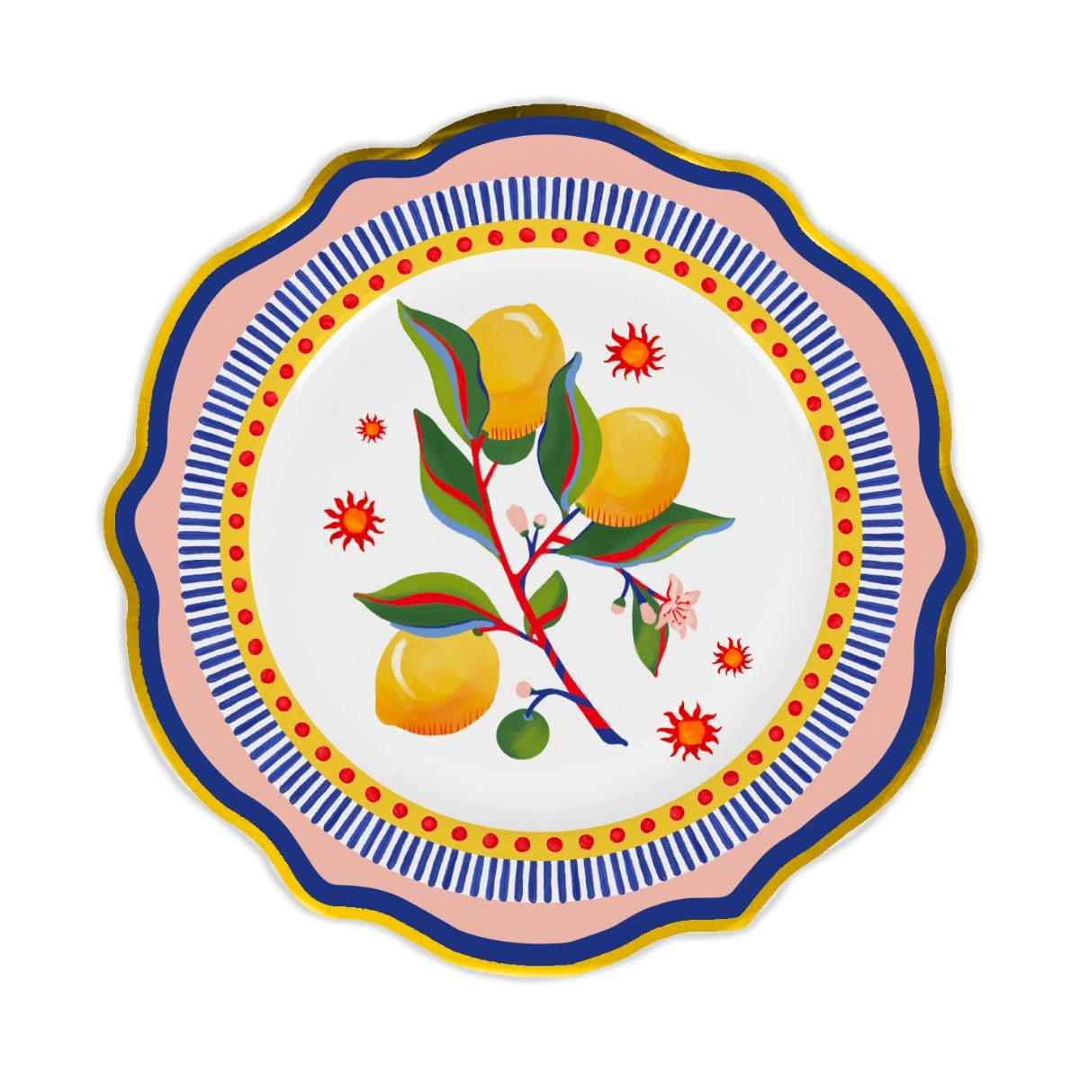 Baci Milano Dolce Vita Limon Desenli Yemek Tabağı 27 Cm