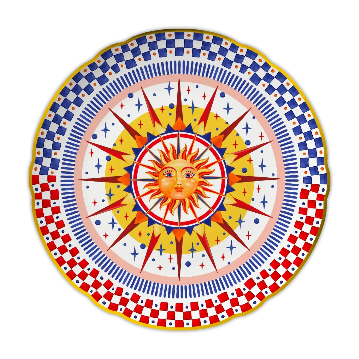 Baci Milano Dolce Vita Güneş Desenli Servis Tabağı 32 Cm