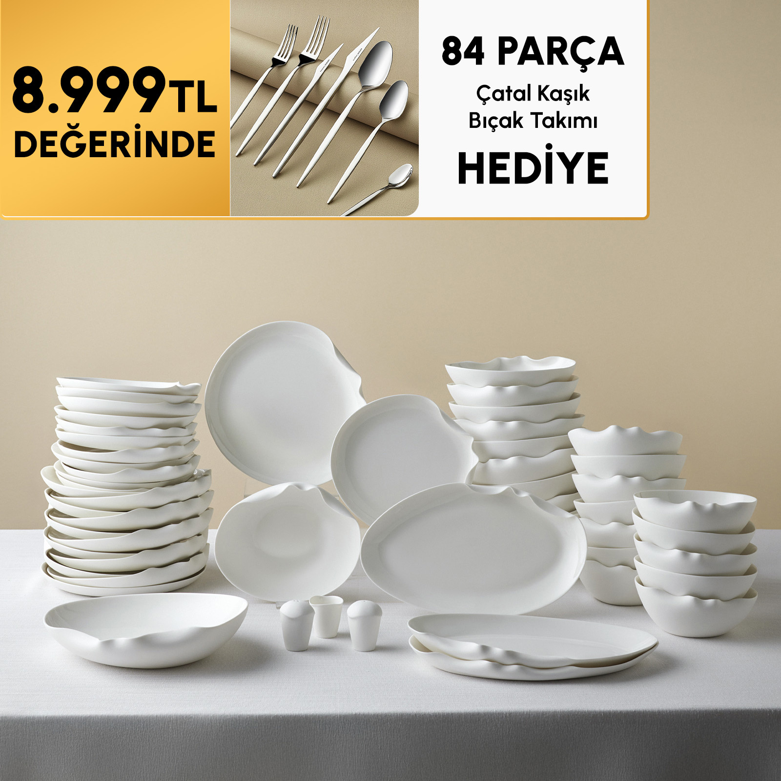 LA TACHE & RICHBOURG 3点セット Karaca Earth Collection Crest 55 Parça 12 Kişilik Yemek Takımı
